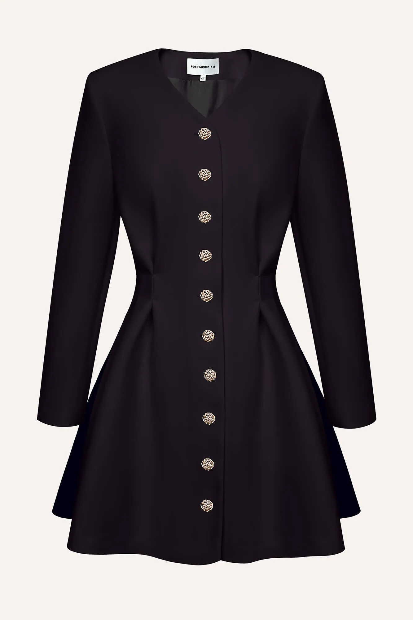 Long Sleeve Button Front Mini Dress