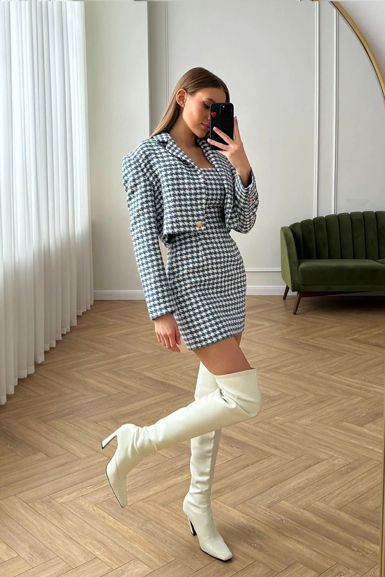 Tweed Strap Mini Dress