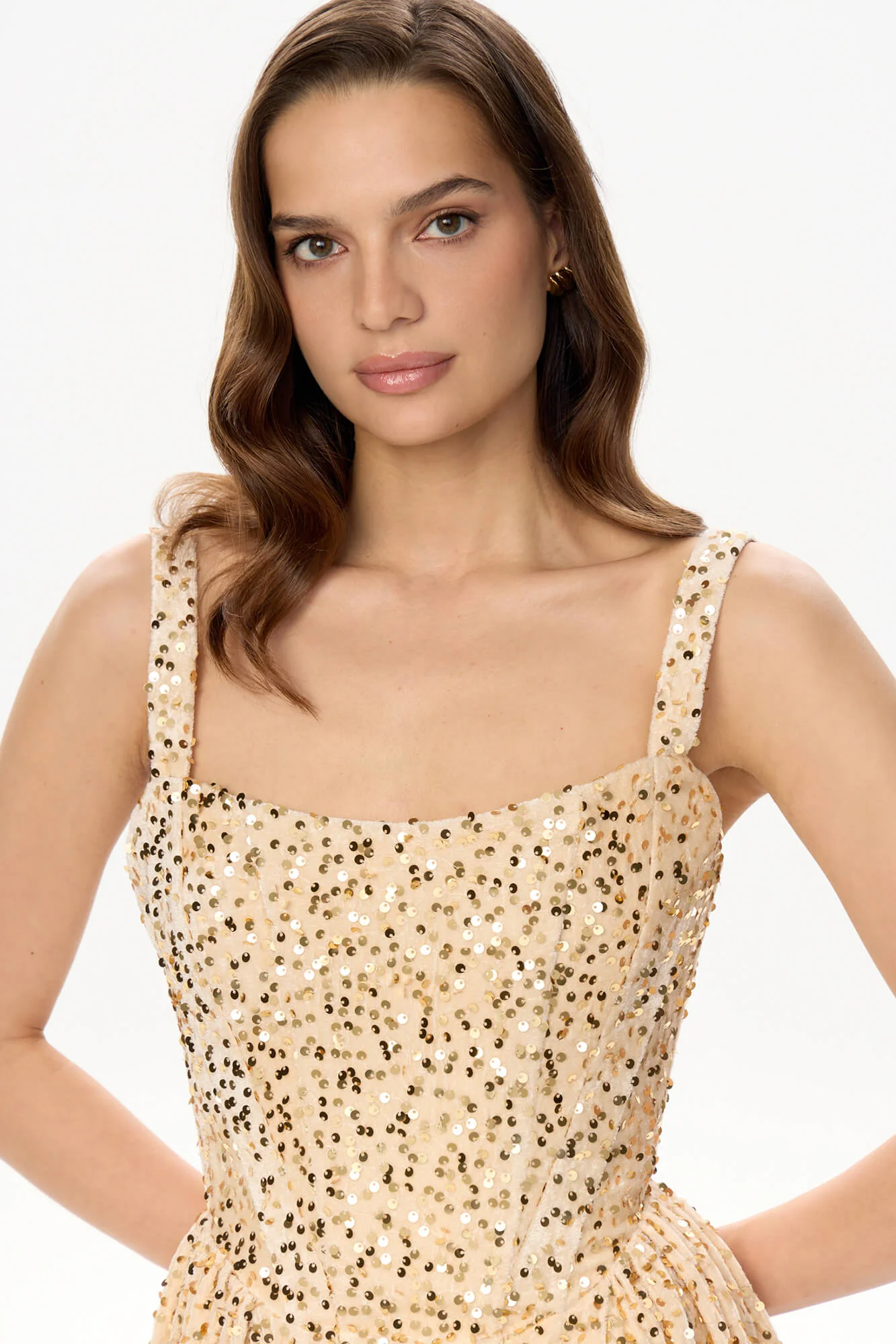 Tuck Corset Top Midi Dress