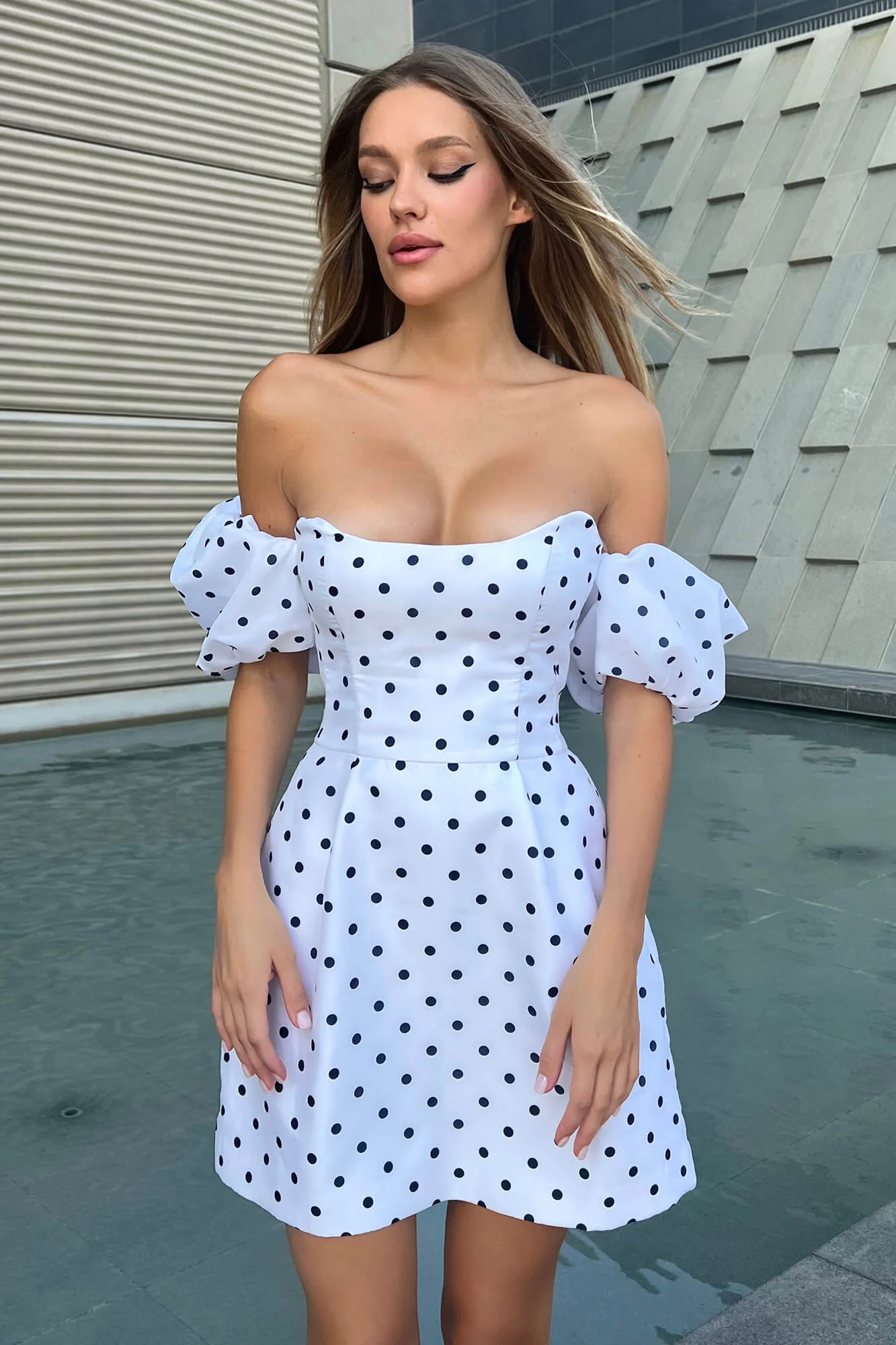 Puffy Sleeve Bell Mini Dress