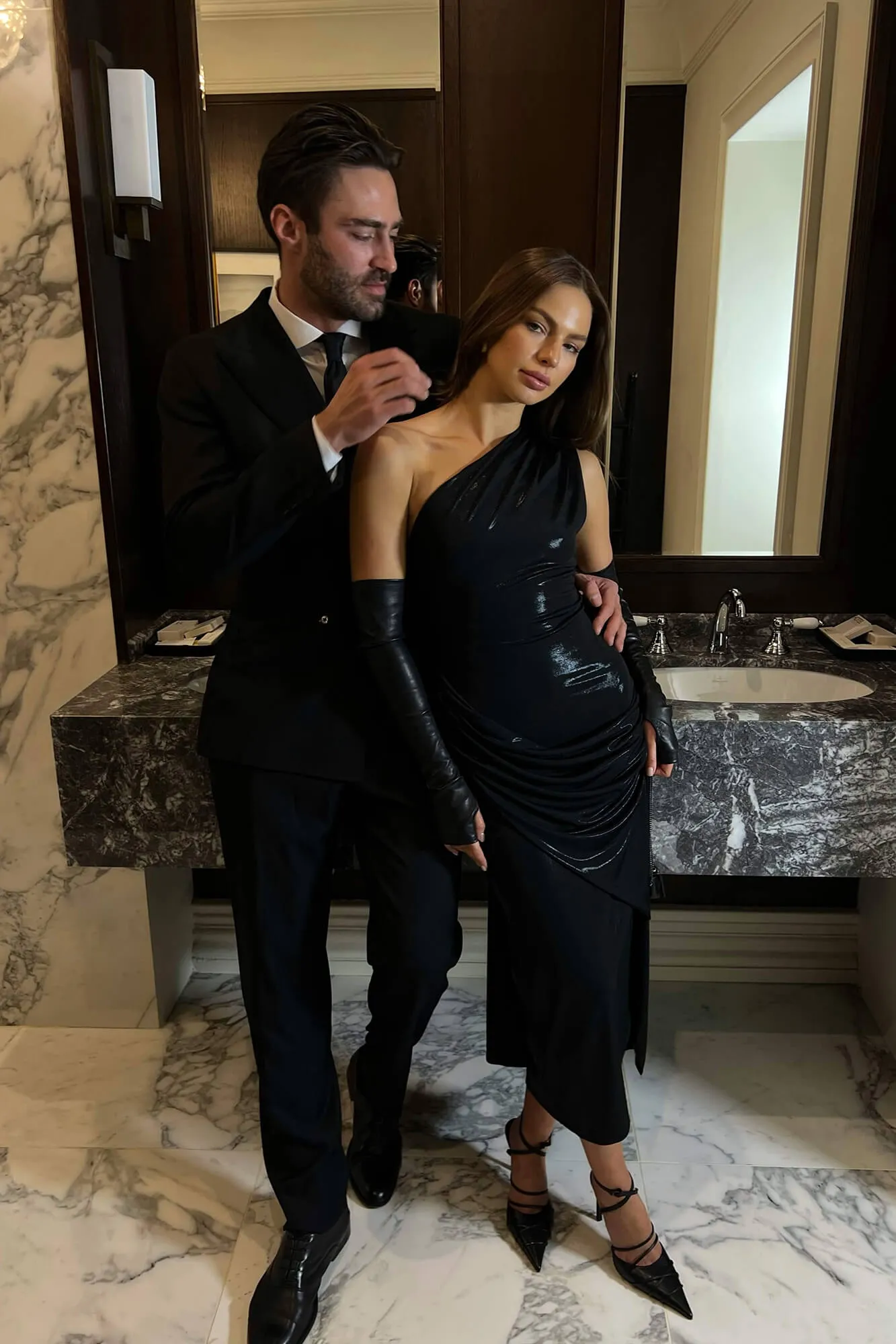 Jersey Midi Dress With Train