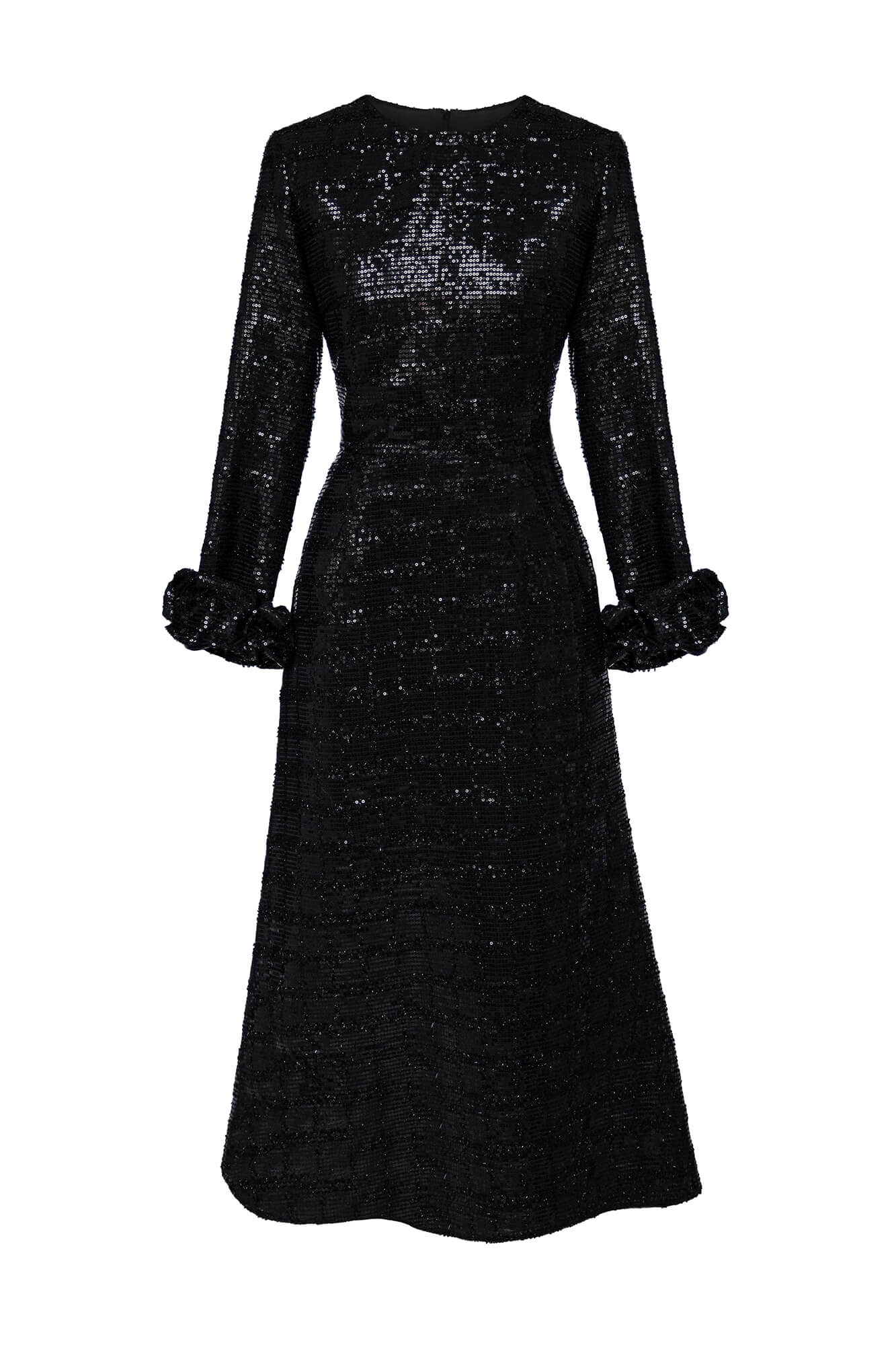 Sequin Long Sleeve Midi Dress