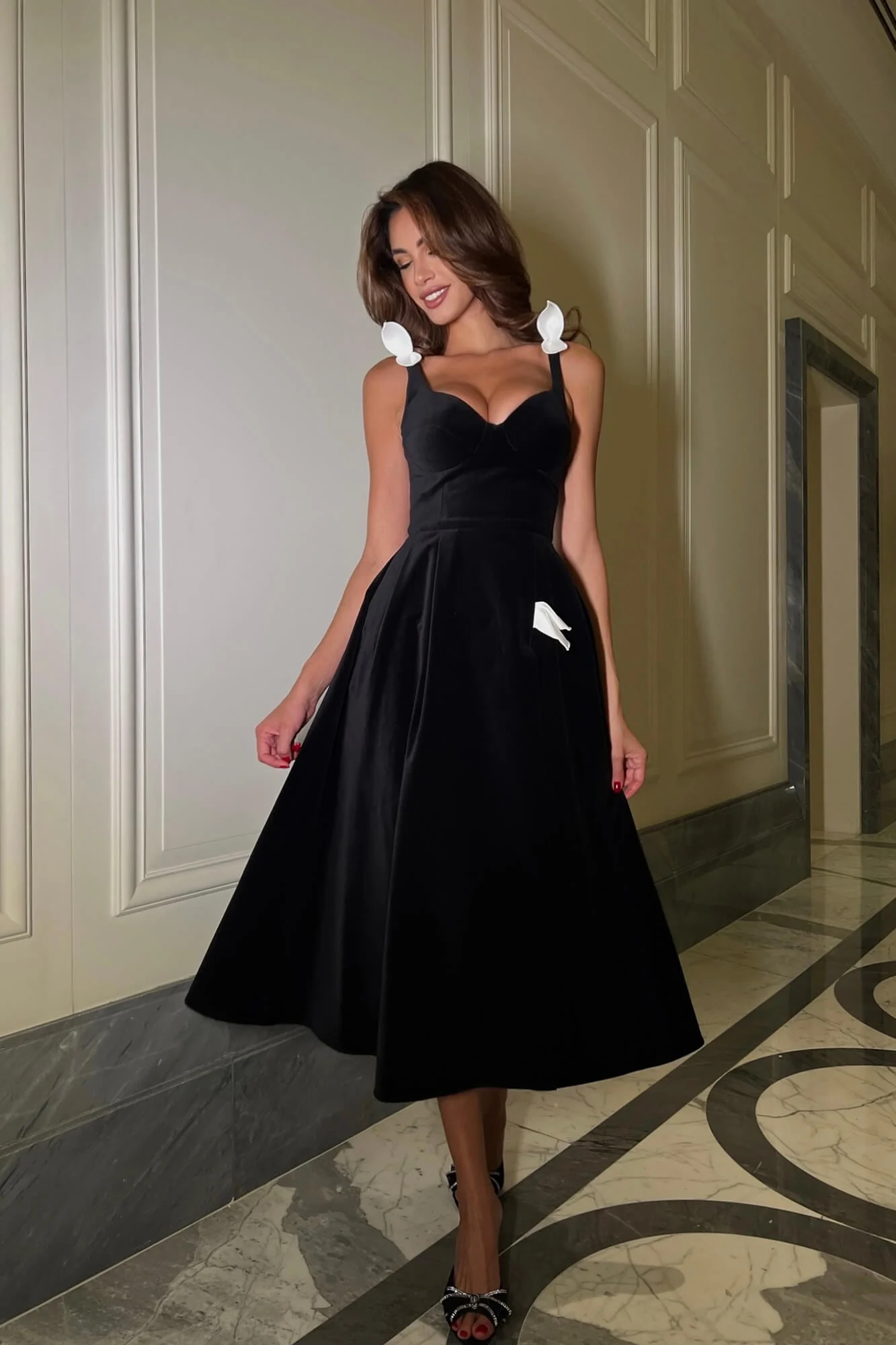 Bustier V neck Corset Midi Dress