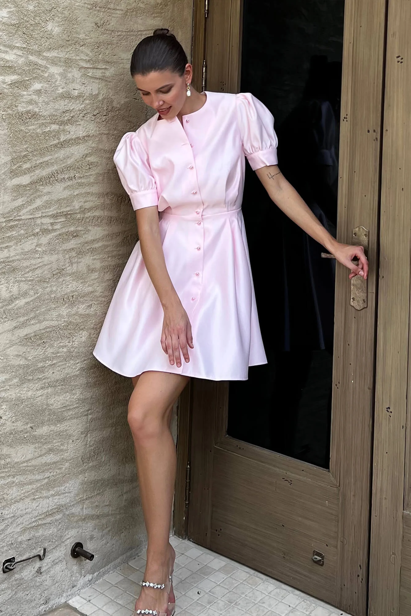 Button Front Mini Dress
