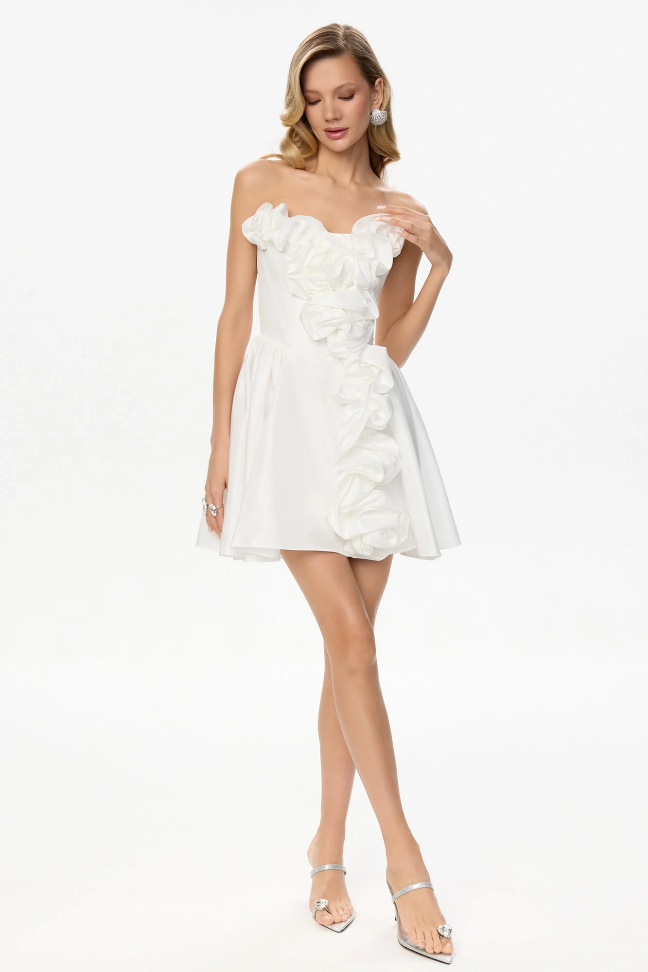 Mini Dress With Corset And Gathering