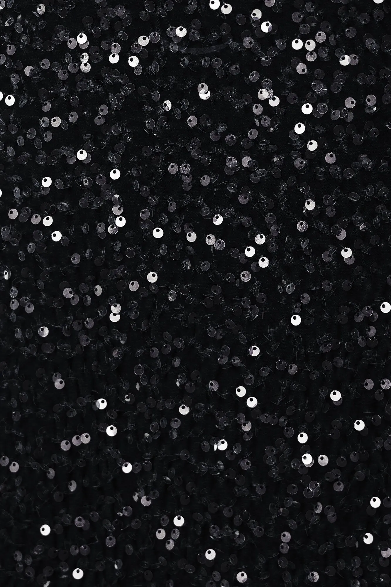 Sequin Decorated Velvet Puff Sleeve Midi Dress