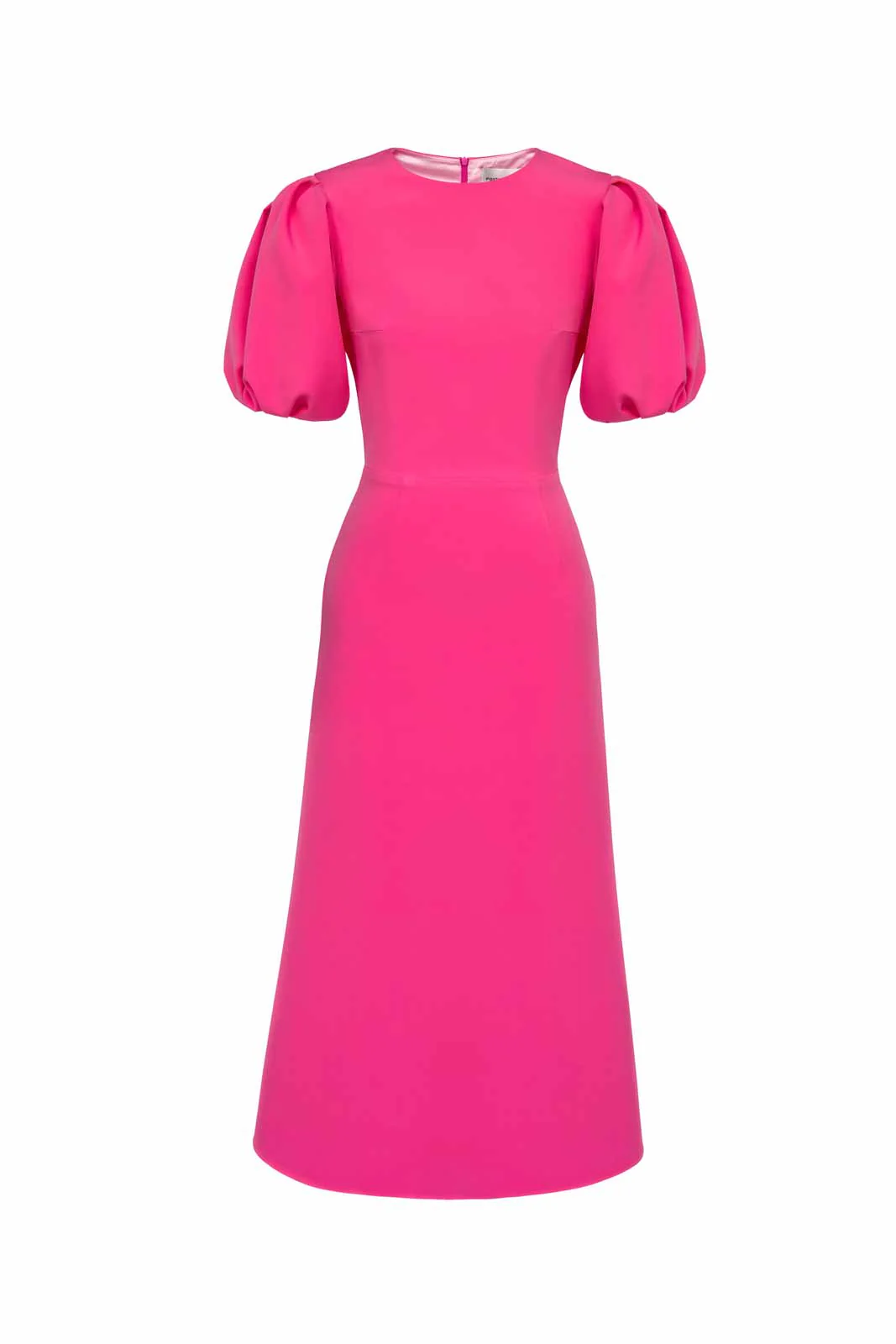 Godet Silhouette Puff Sleeve Midi Dress