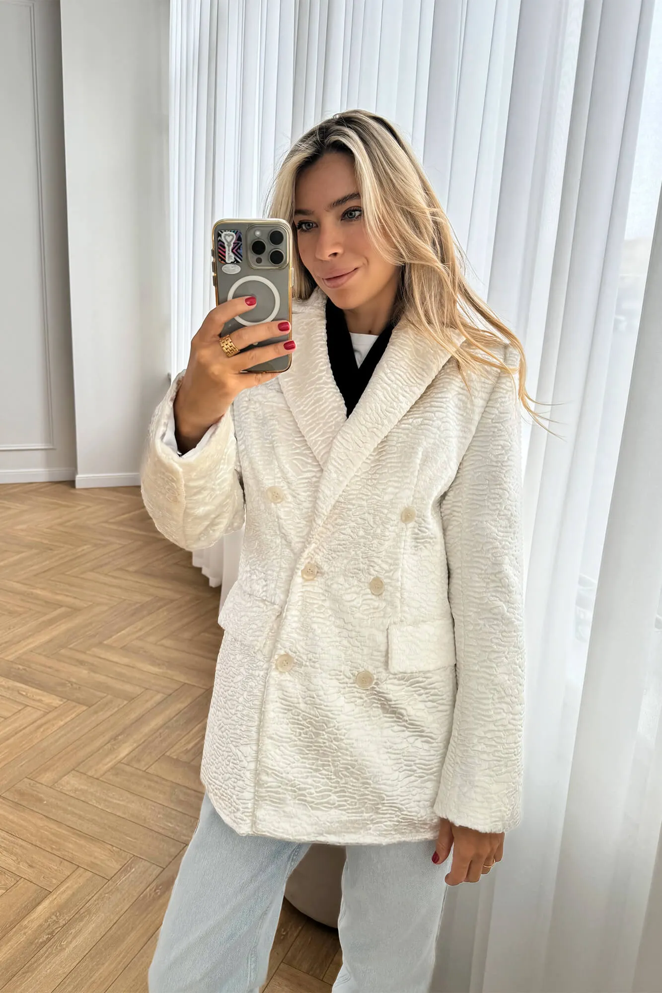 Cropped Double Breasted Coat