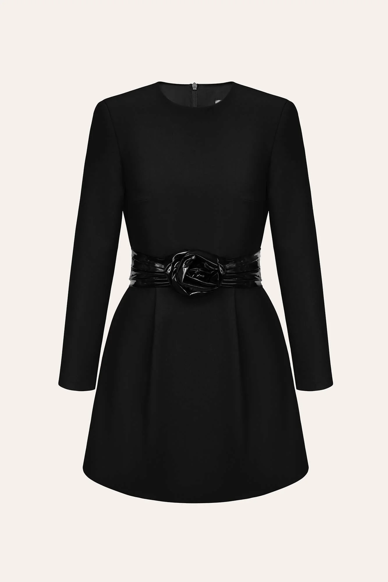 Long Sleeve Mini Dress with removable Rose belt