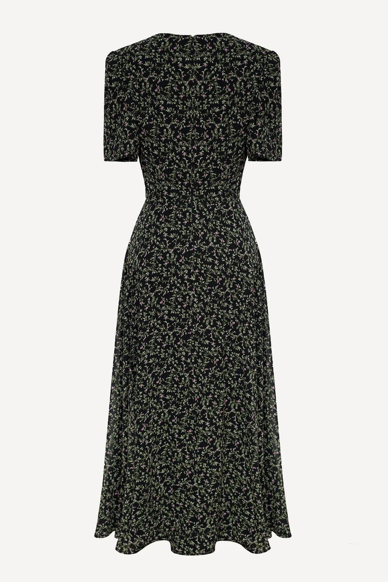 Short Sleeve Floral Midi Dress