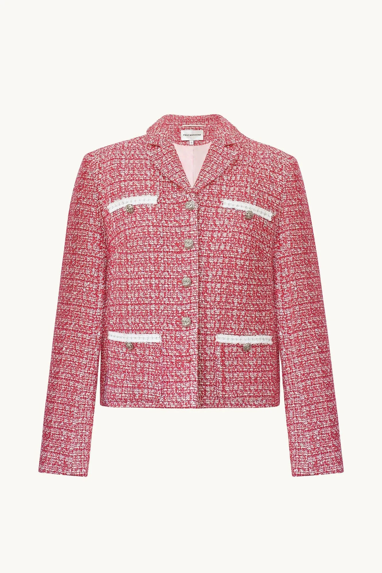 Single Breasted Velvet Trim Plaid Jacket