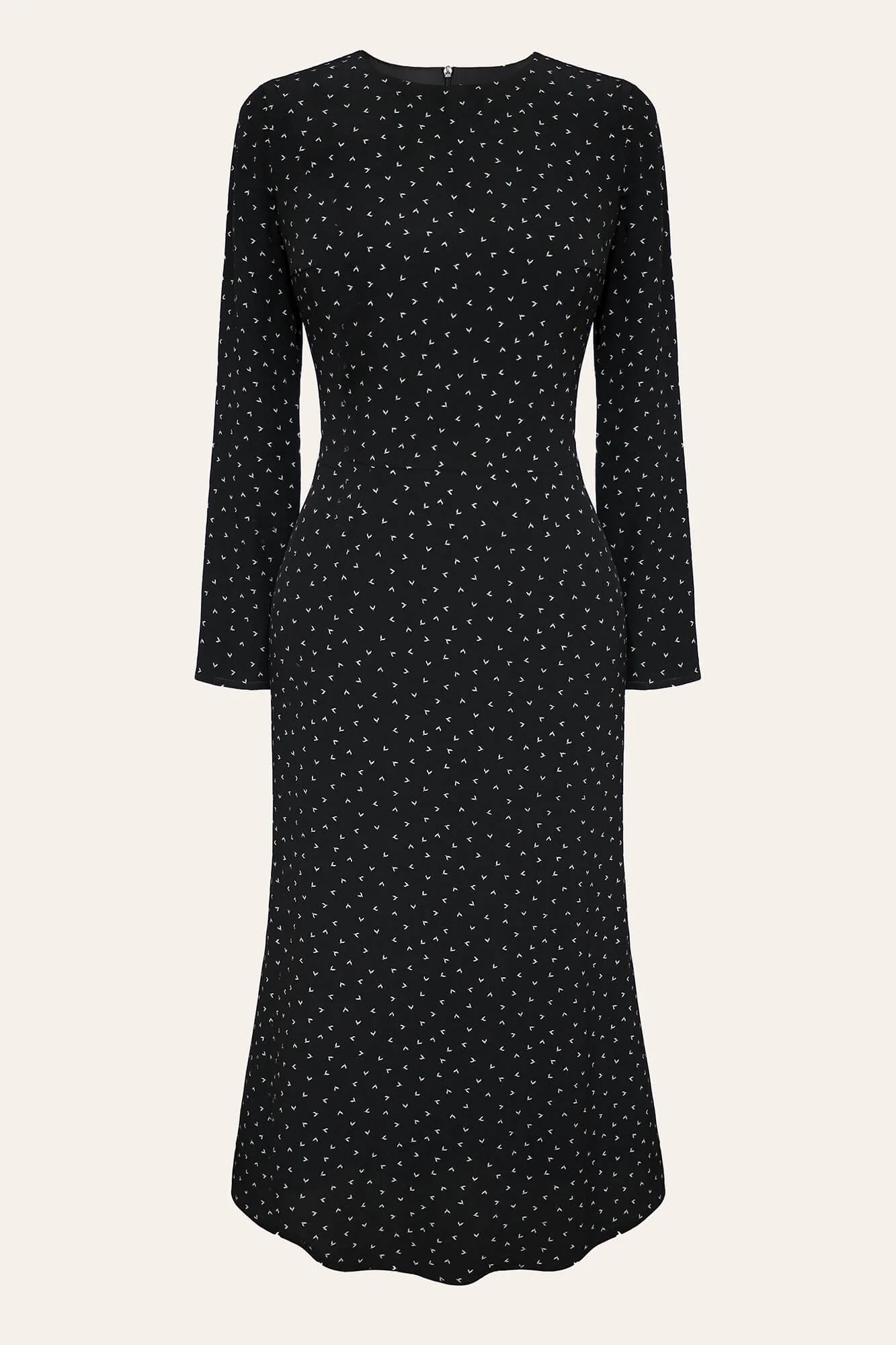 Godet Silhouette Long Sleeve Midi Dress