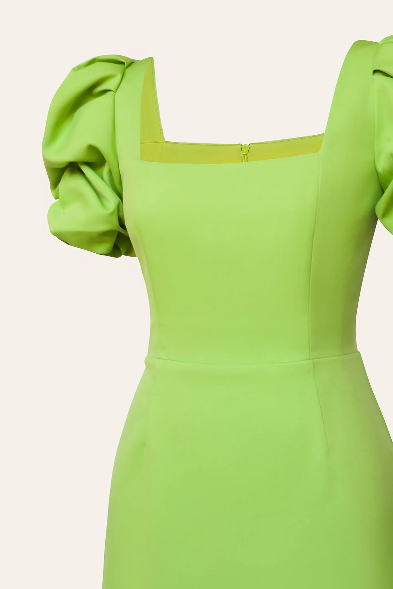 Godet Silhouette Square Neck Midi Dress