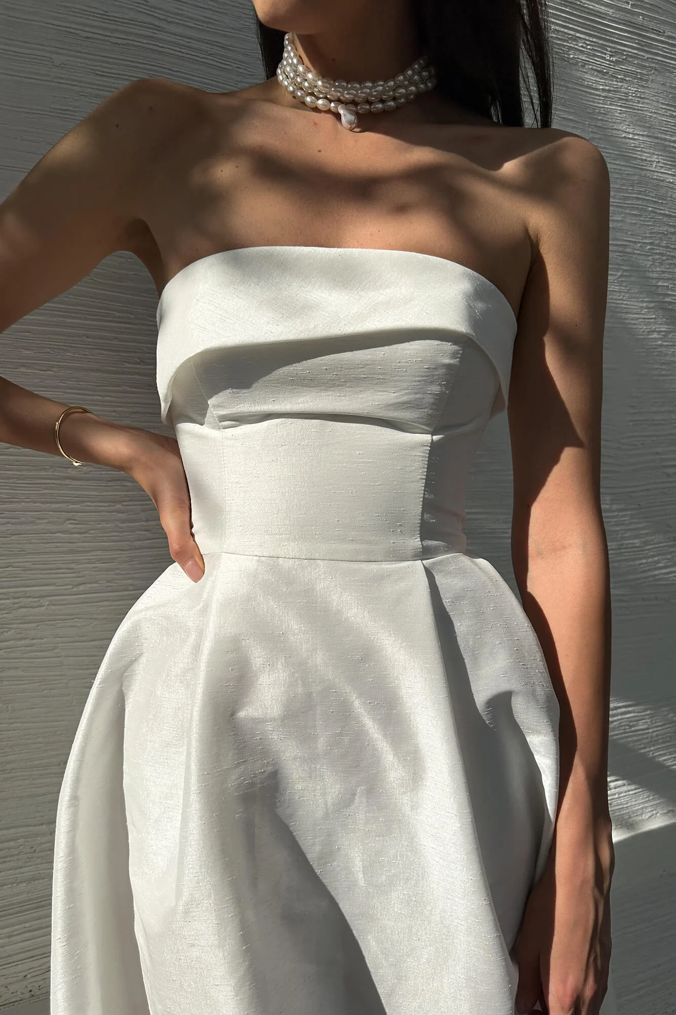 Jacquard Midi Dress with Turn-up