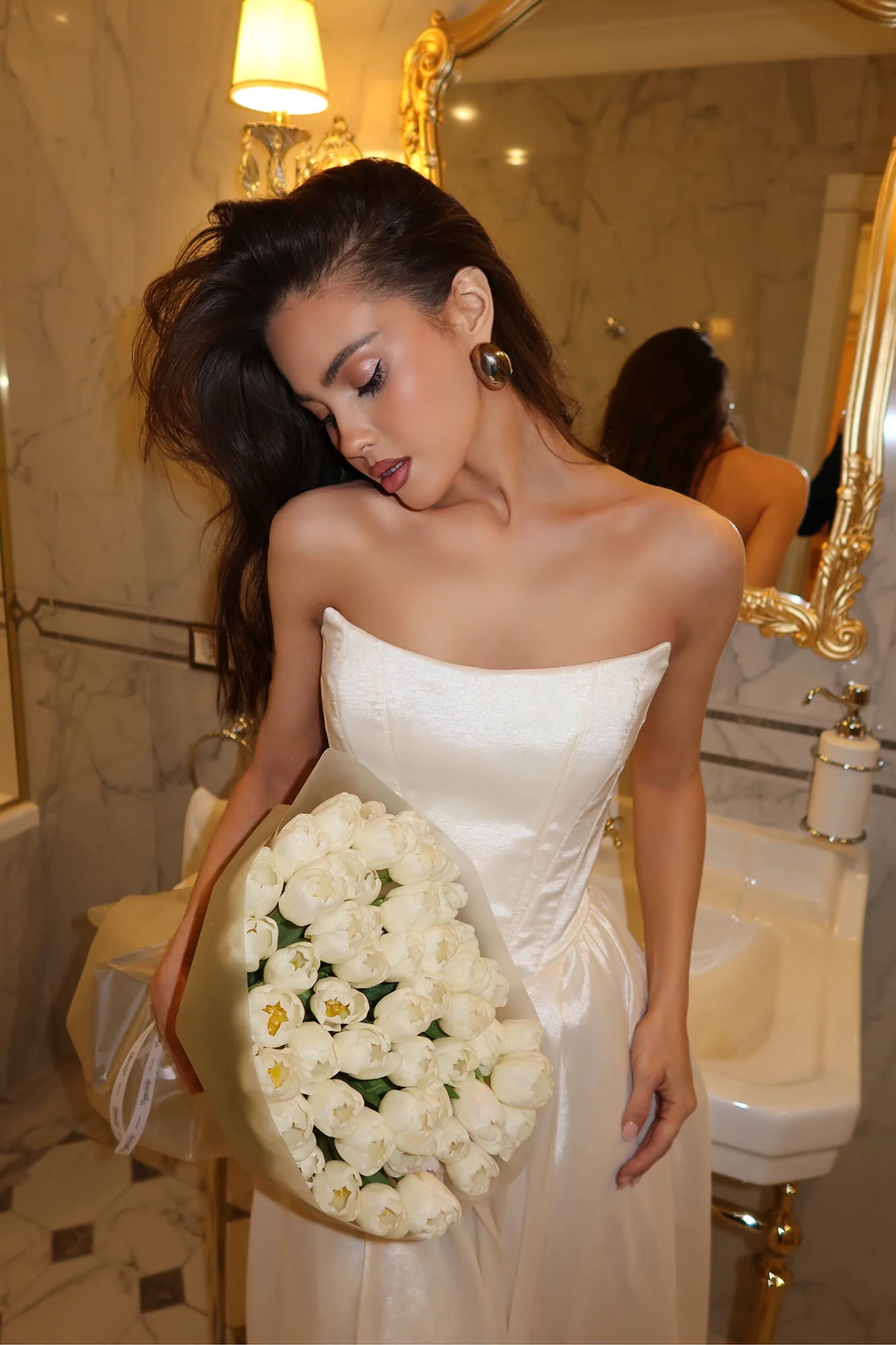 Tuck Corset Top Midi Dress