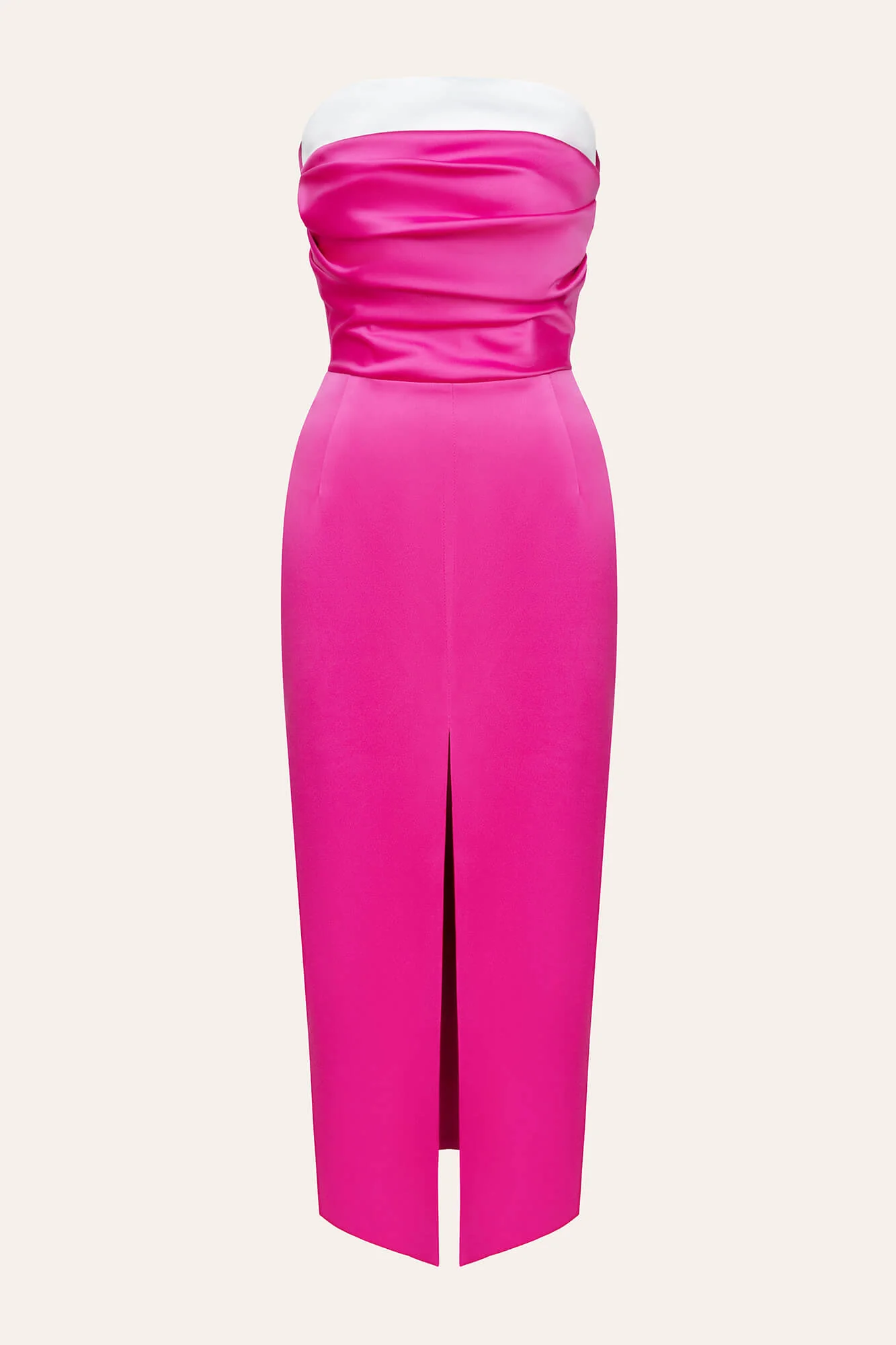 Satin Midi Dress with Contrast Turn-up