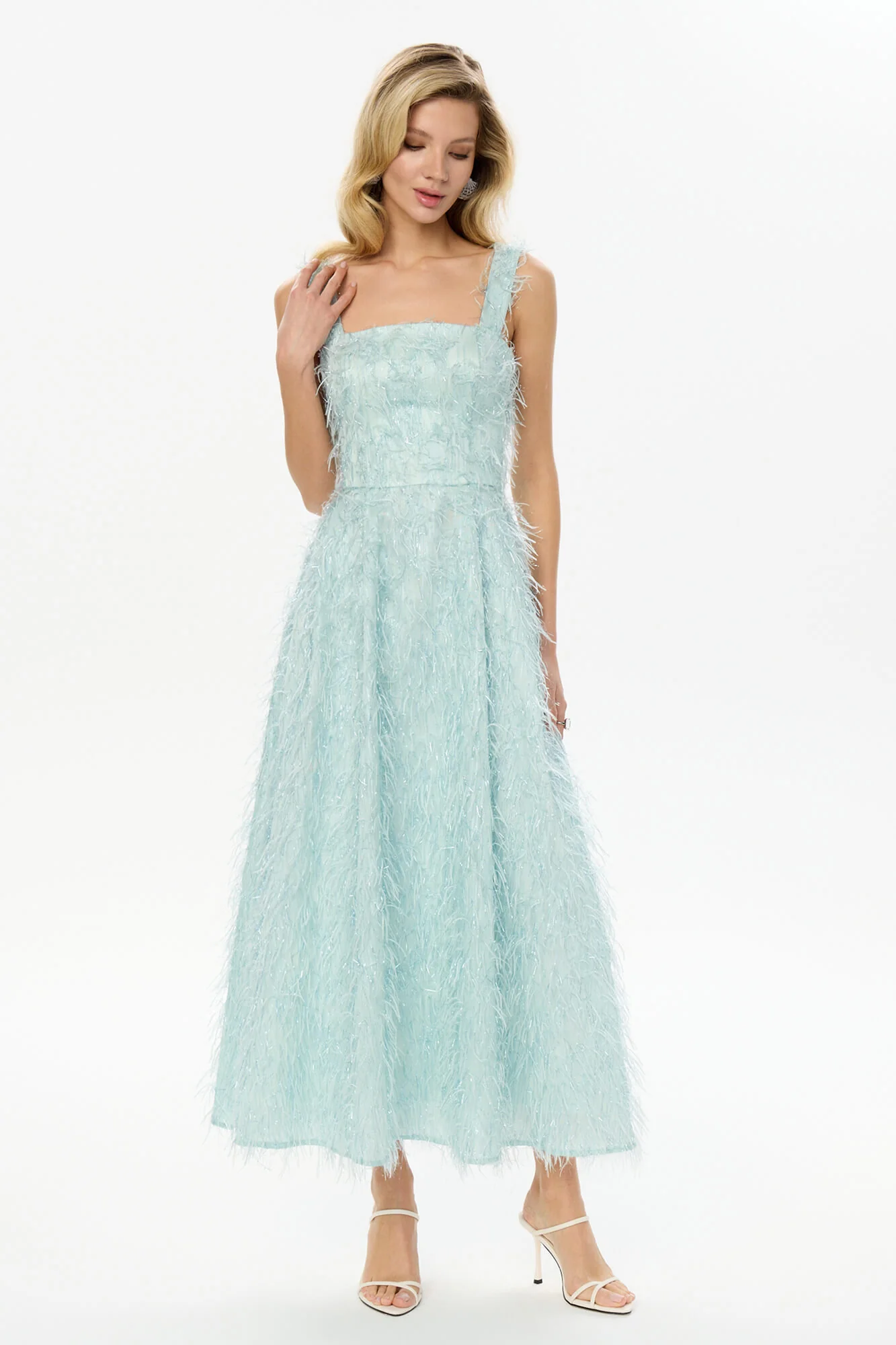 Pleated Corset Midi Dress