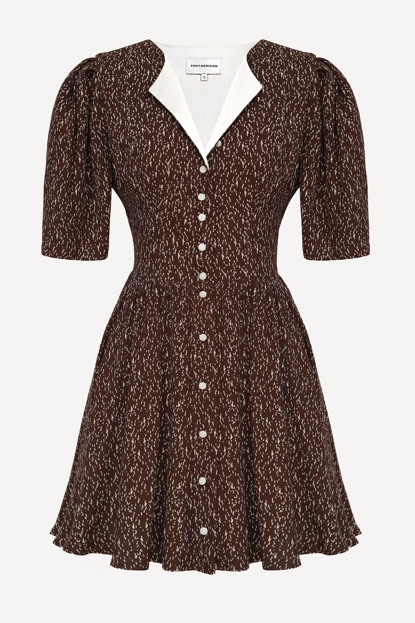 Short Sleeve Buttoned Mini Dress