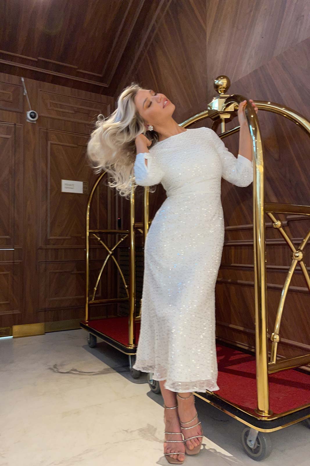 Sequin Fitted Midi Dress