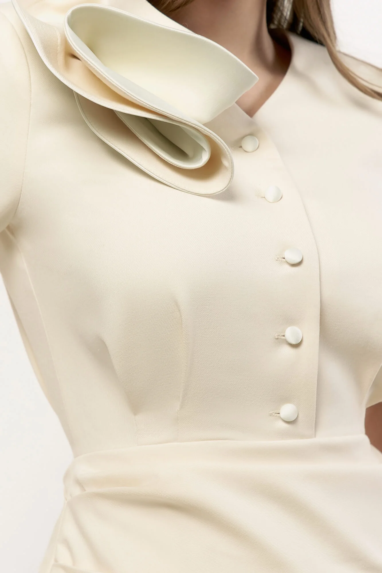 Decorated Shoulder Draped Skirt Mini Dress