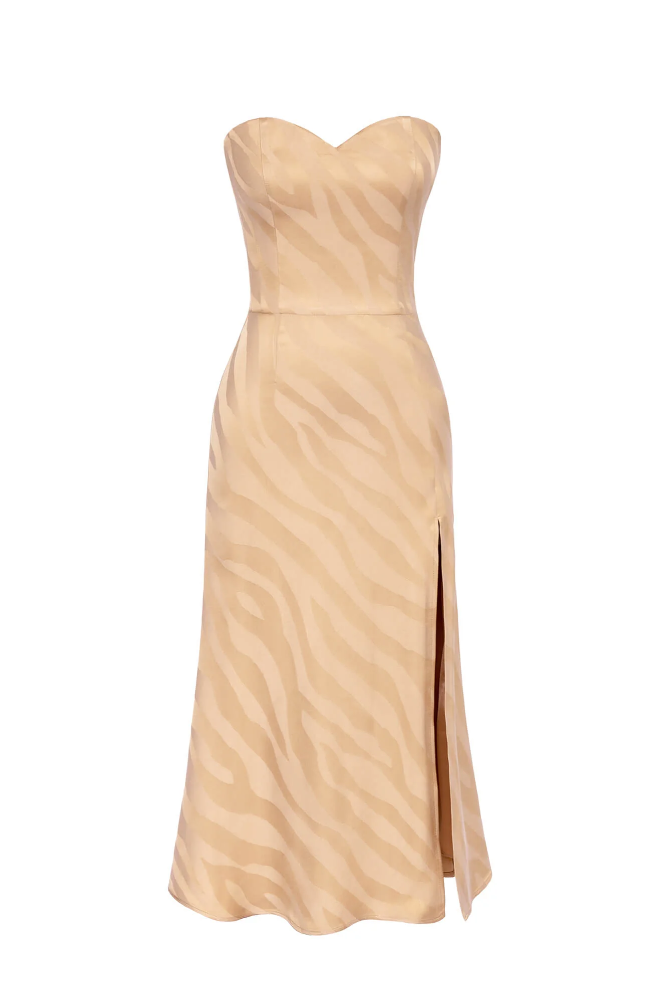 Viscose Slit Corset Midi Dress