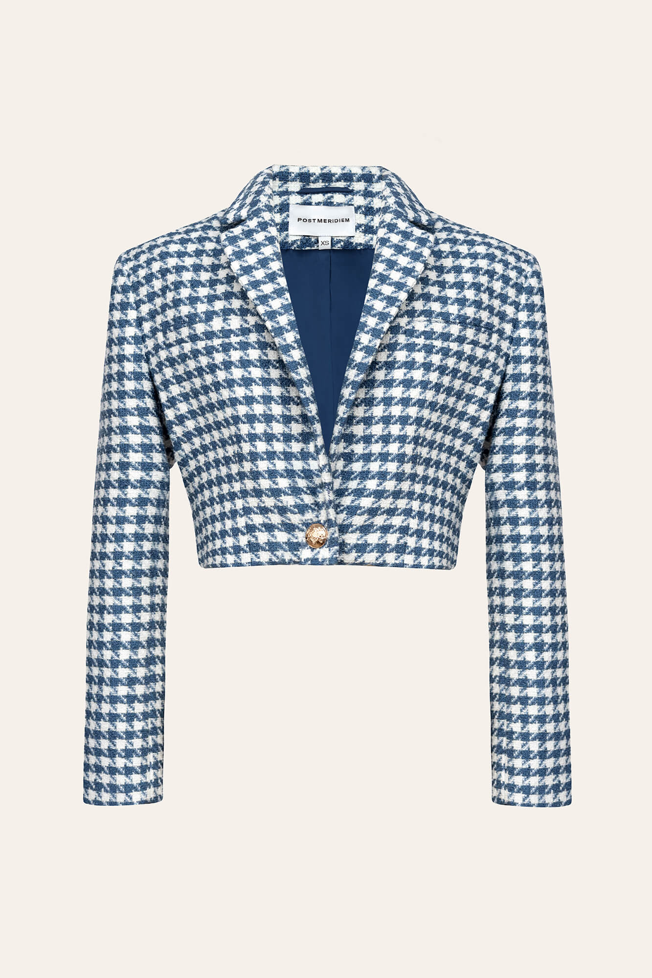 Cropped Jacket With Voluminous Shoulders