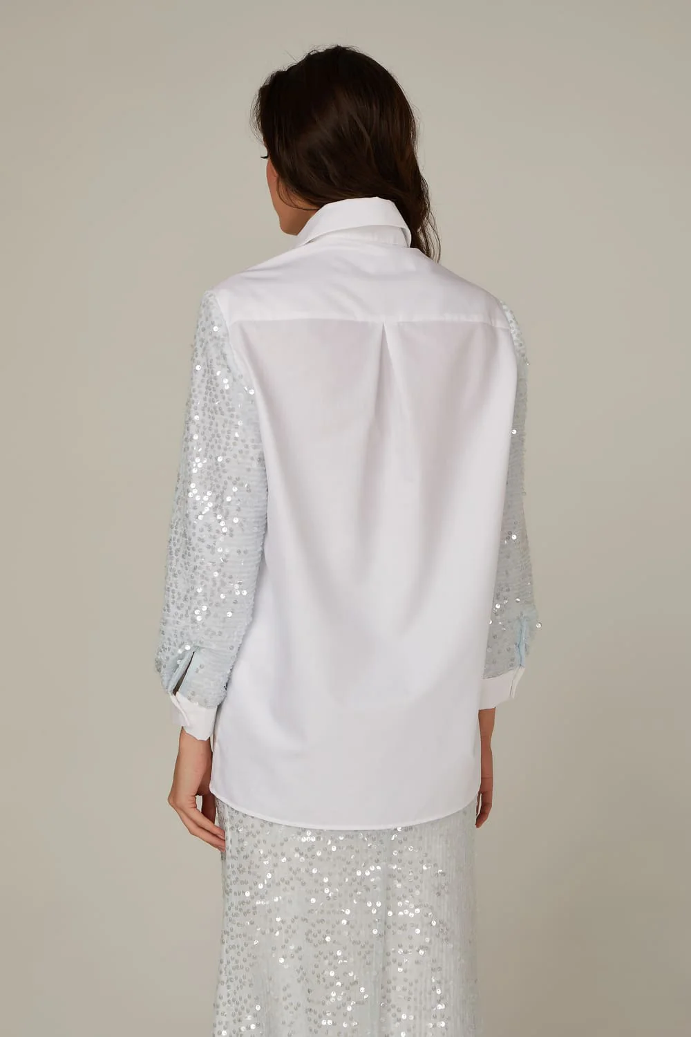 Sequin Sleeve Cotton shirt