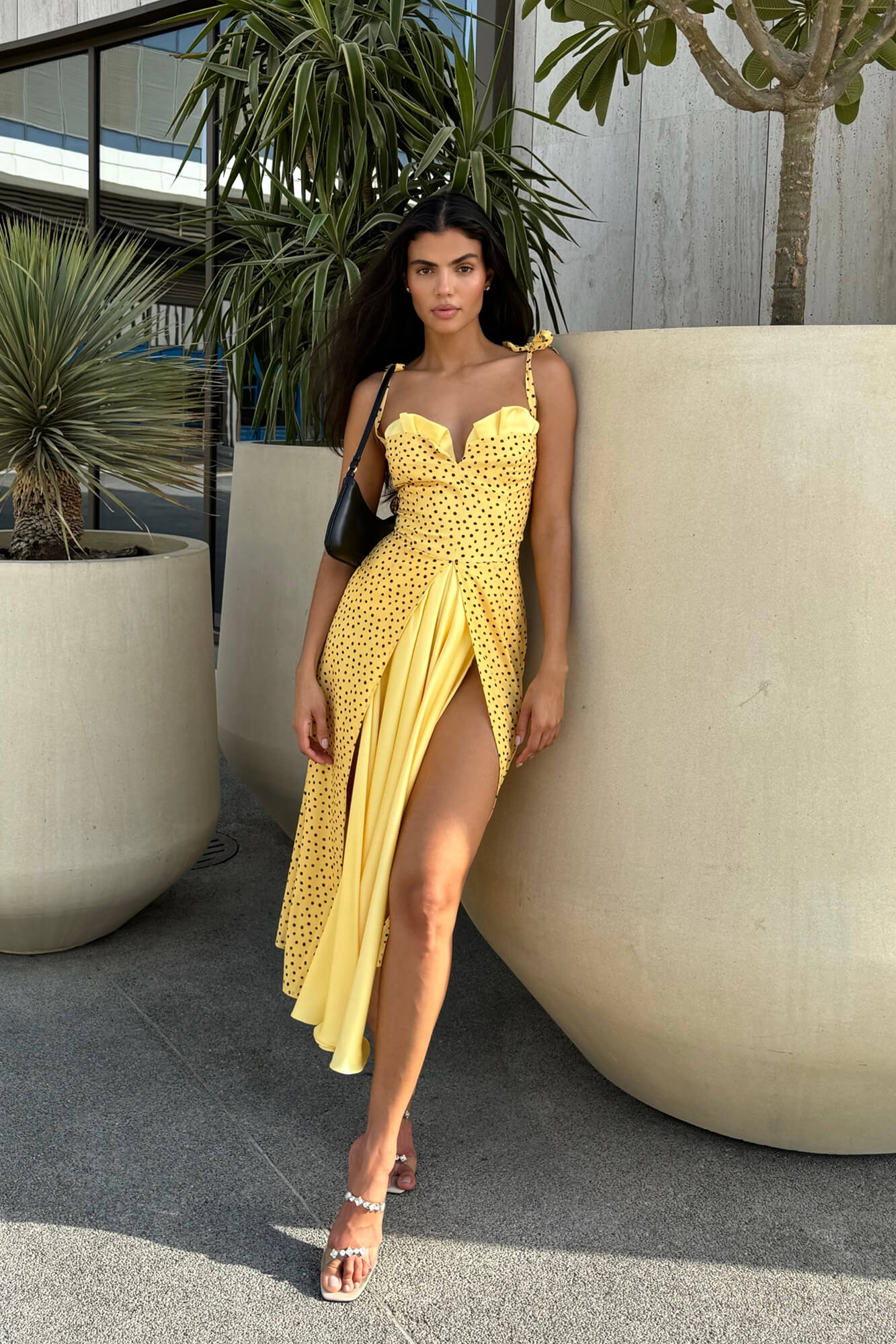 Flowy Slit Midi Dress