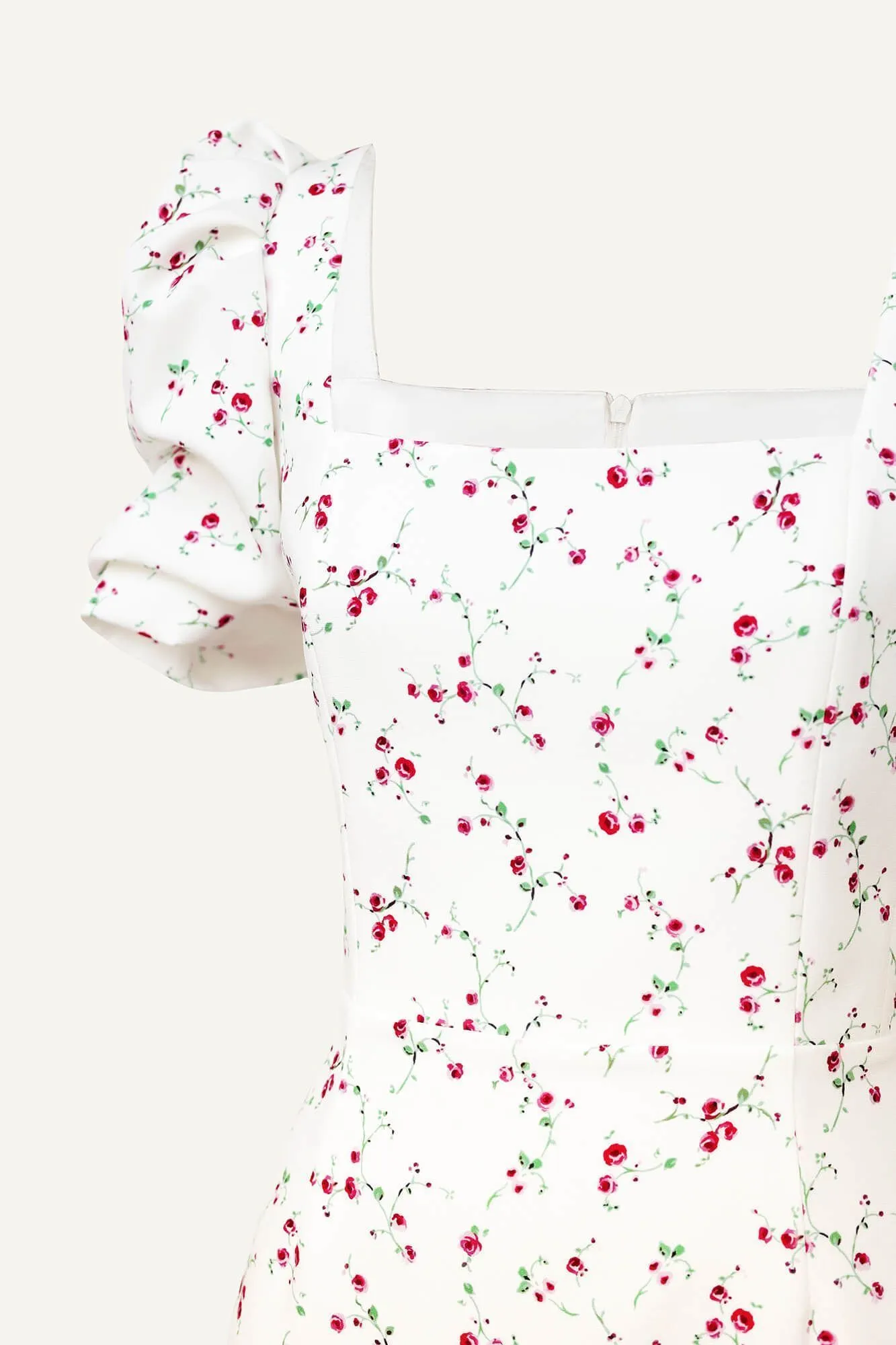 Godet Silhouette Square Neck Midi Dress