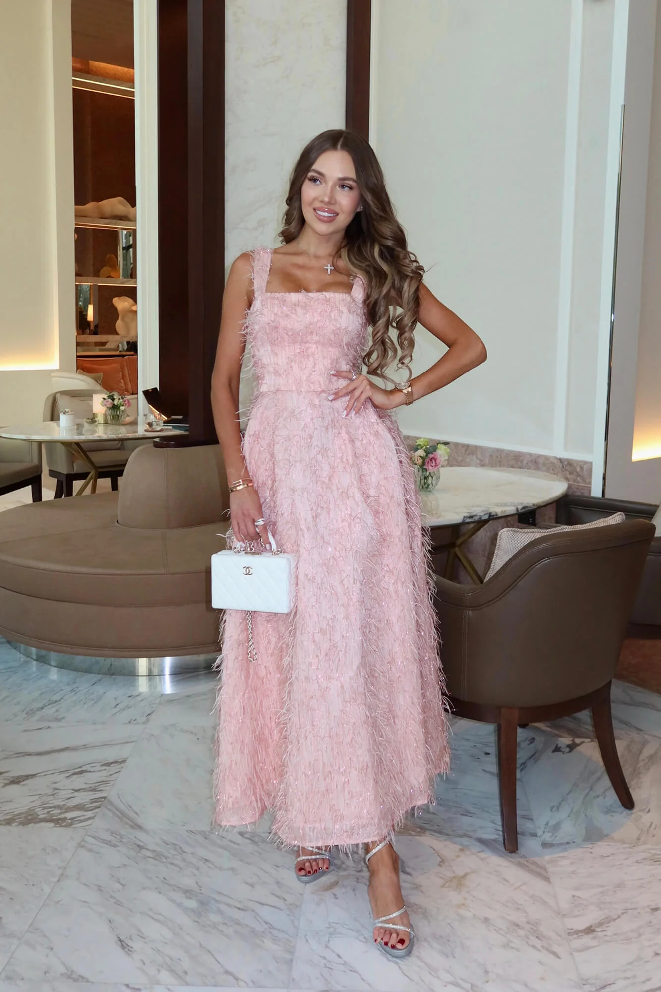 Pleated Corset Midi Dress