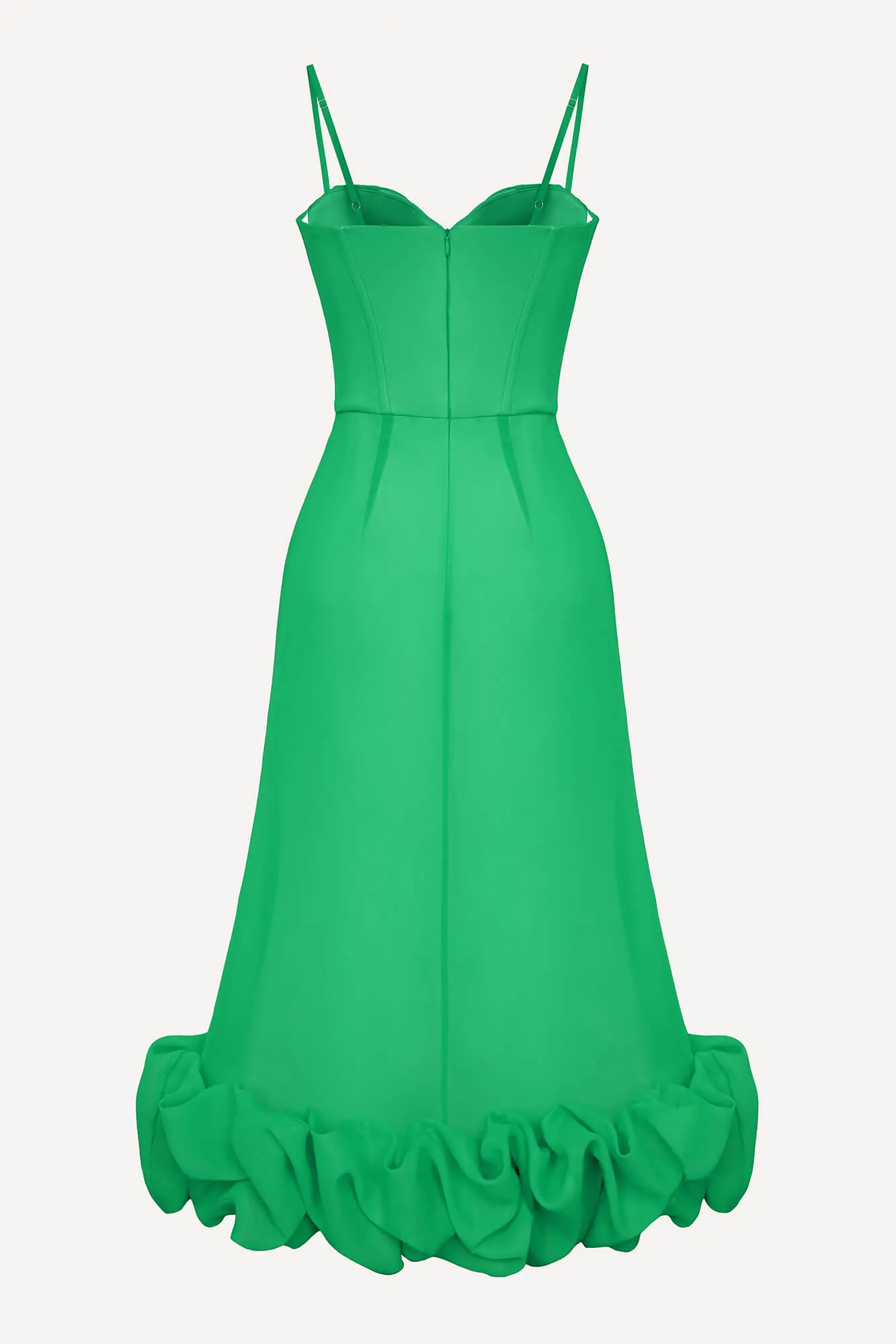 Draped Bodice Bottom Flounced Bustier Dress