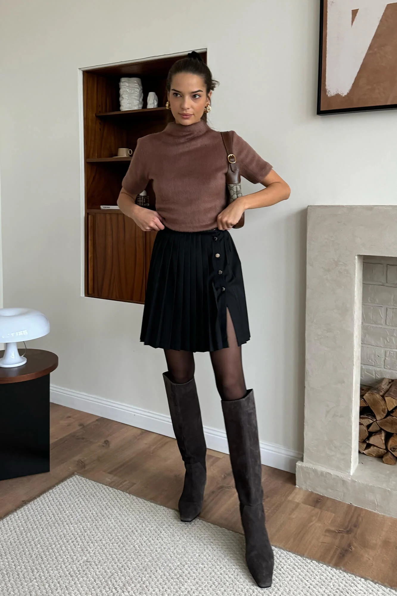 Pleated Mini Skirt