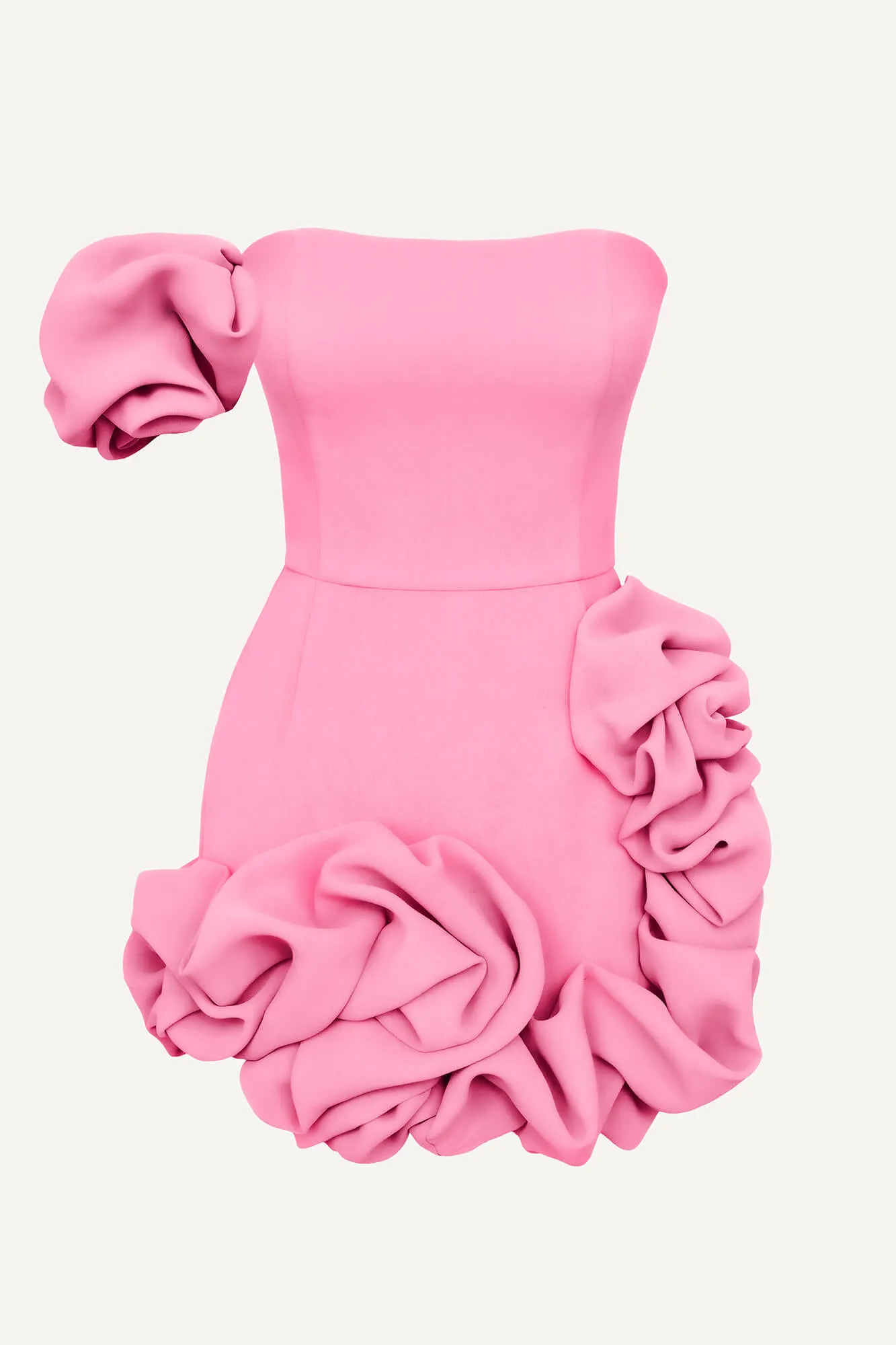 Flounced Bottom One Shoulder Bustier Dress