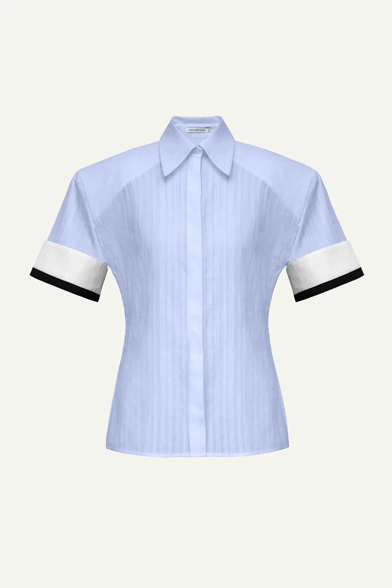 Short Sleeve Shirt with Voluminous Shoulder