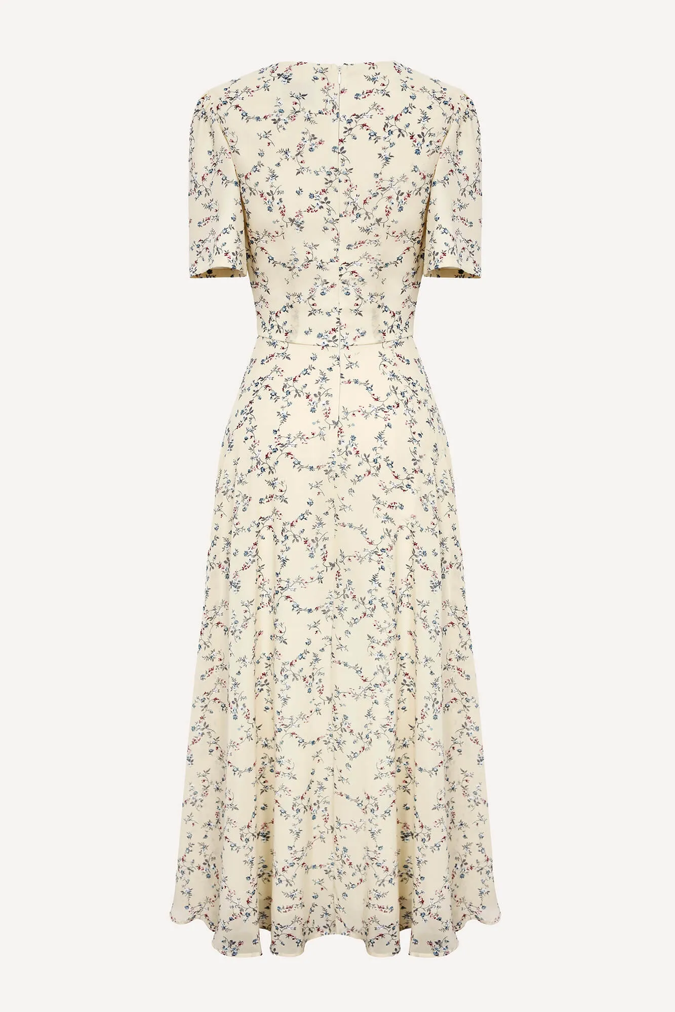 Short Sleeve Floral Midi Dress