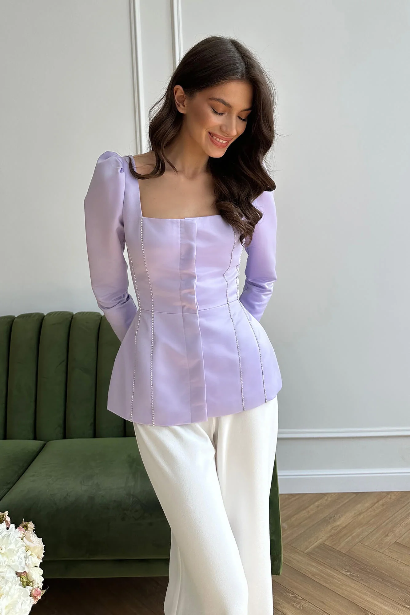 Satin Decorated Top