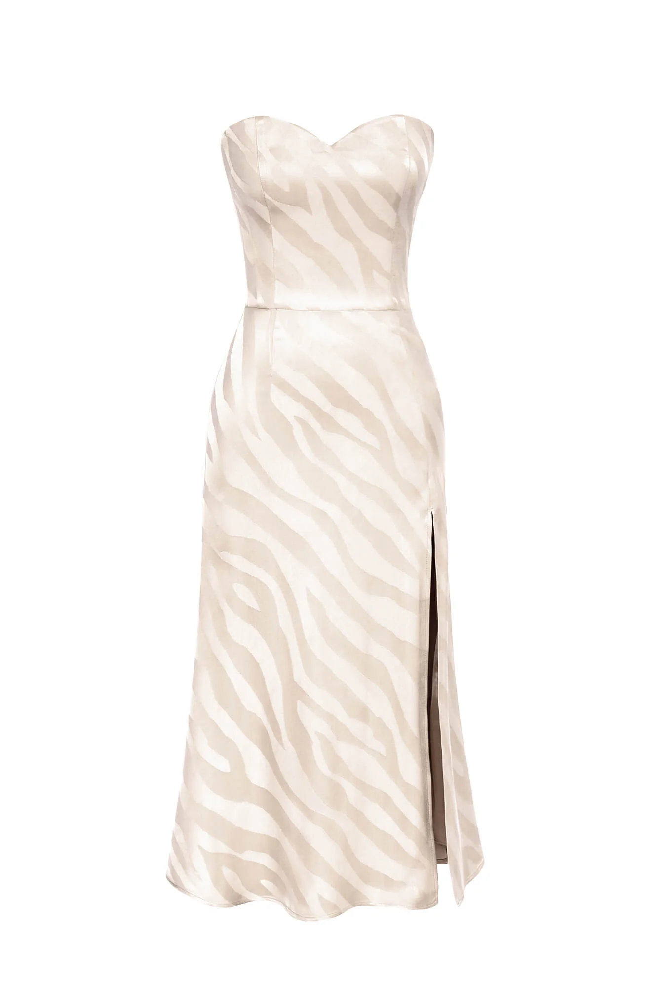 Viscose Slit Corset Midi Dress