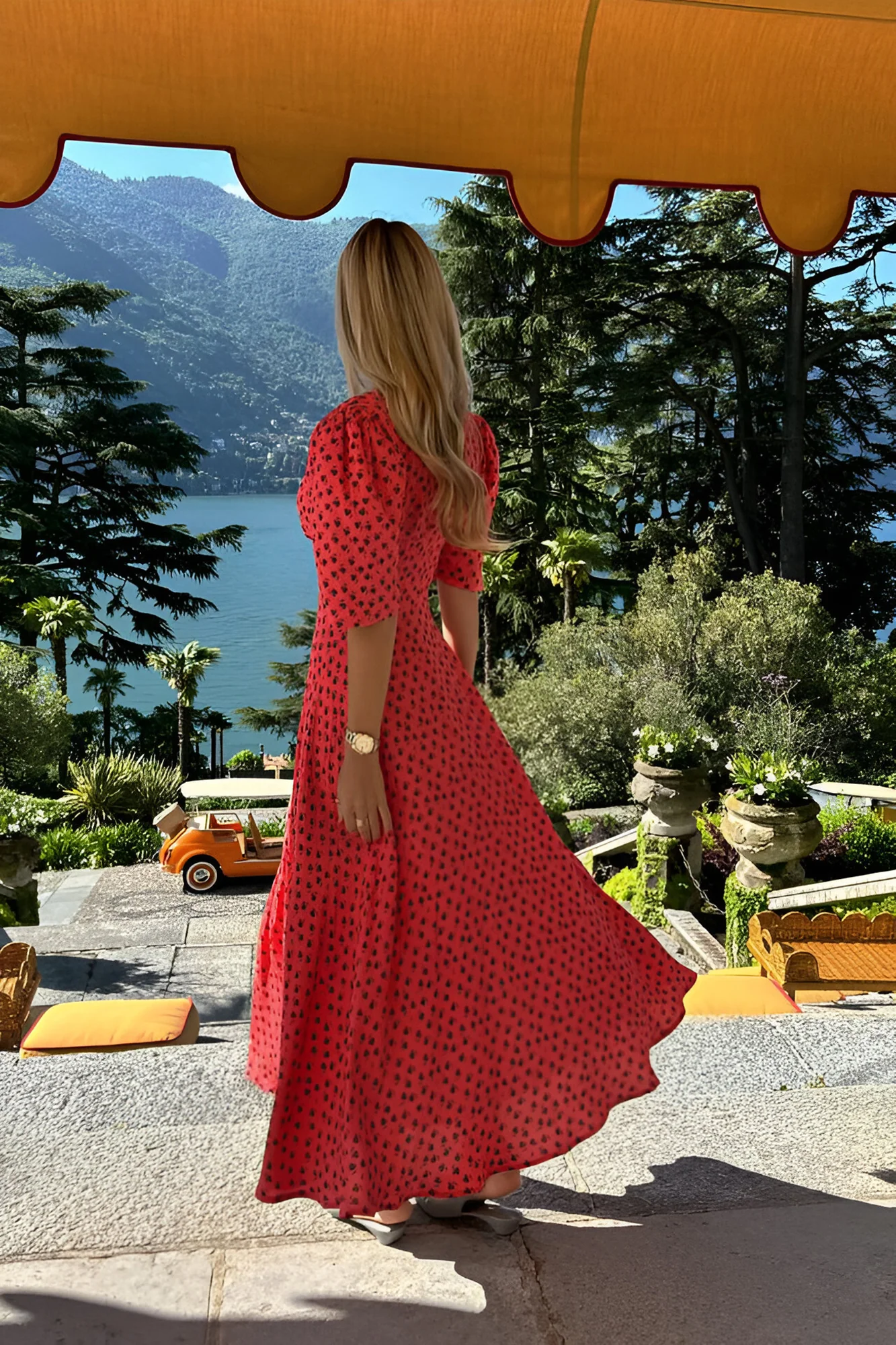 Short Sleeve Buttoned Midi Dress