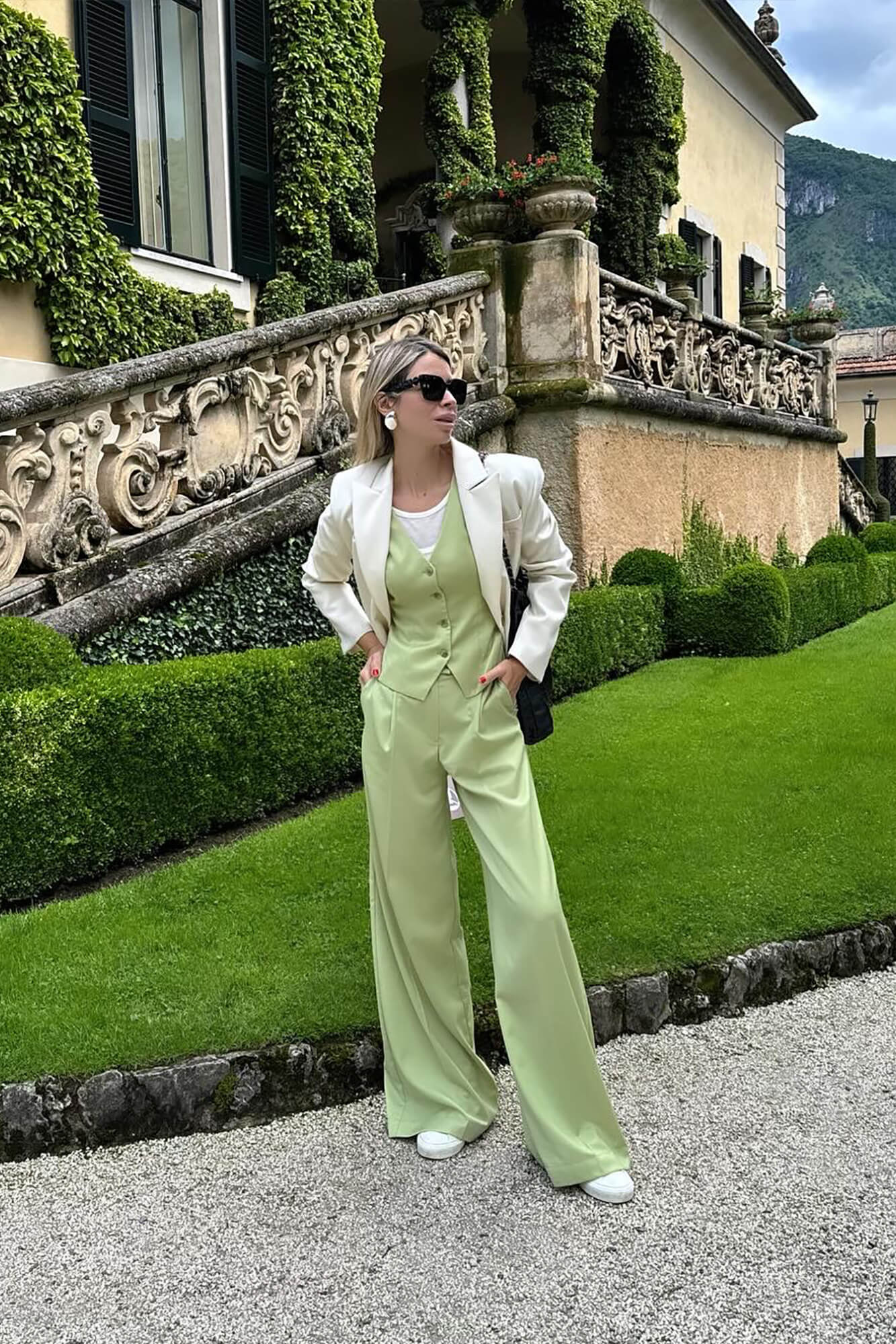 Pleated Wide Leg Trousers