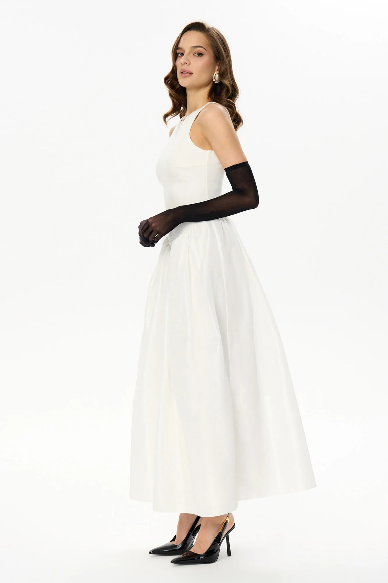 Midi Dress With Puffy Skirt