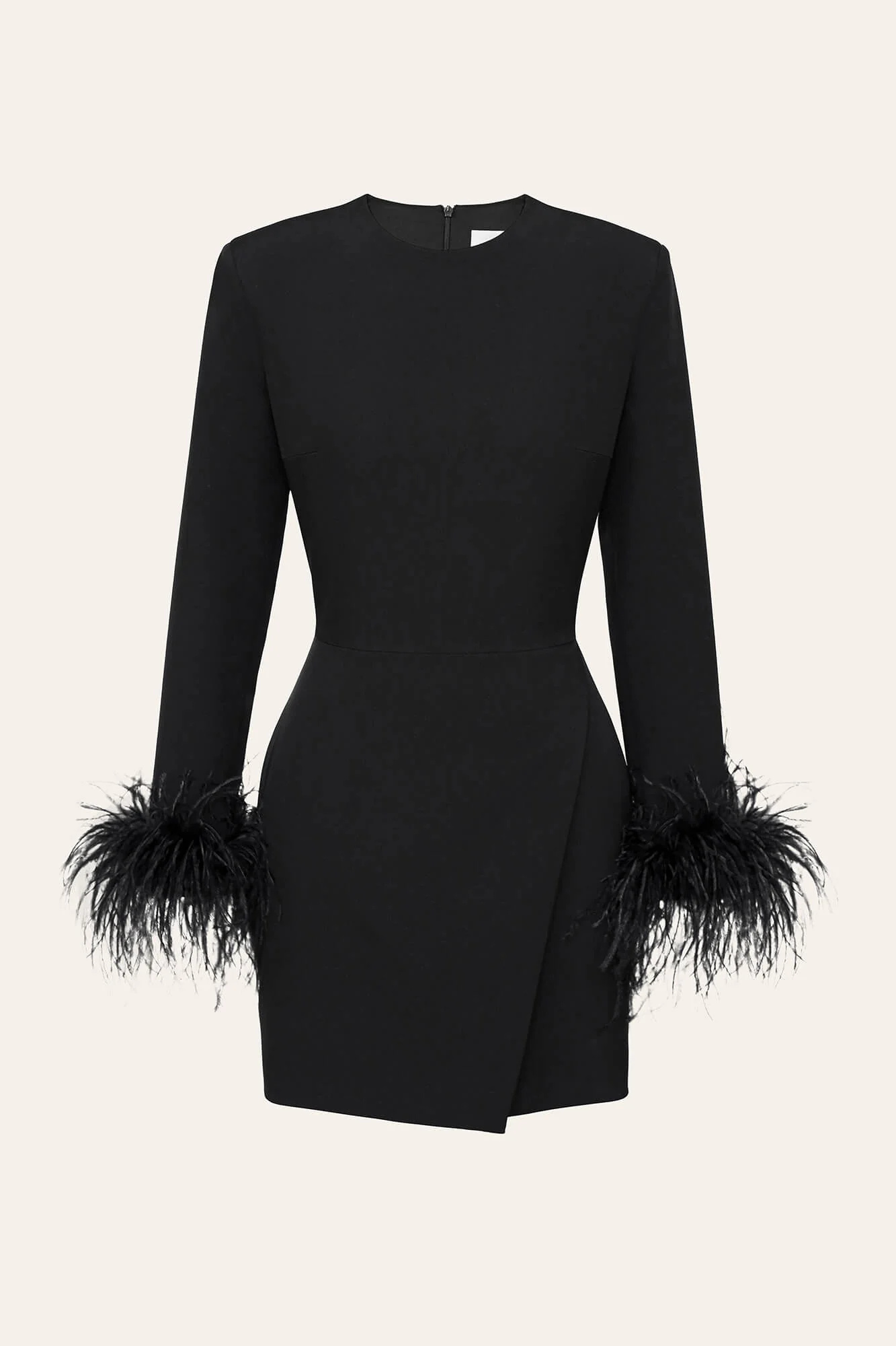 Wrap Feather Sleeve Mini Dress