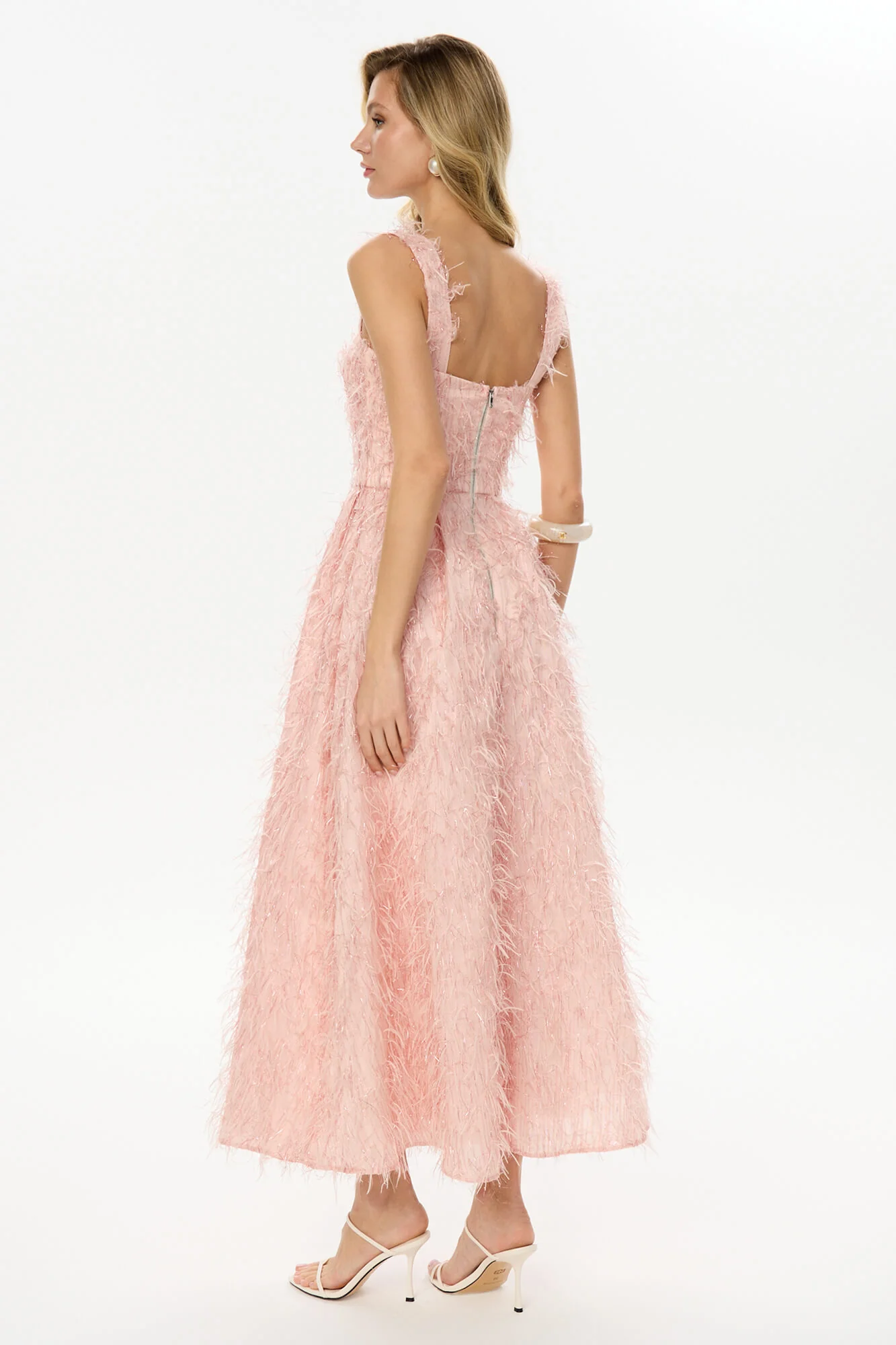 Pleated Corset Midi Dress