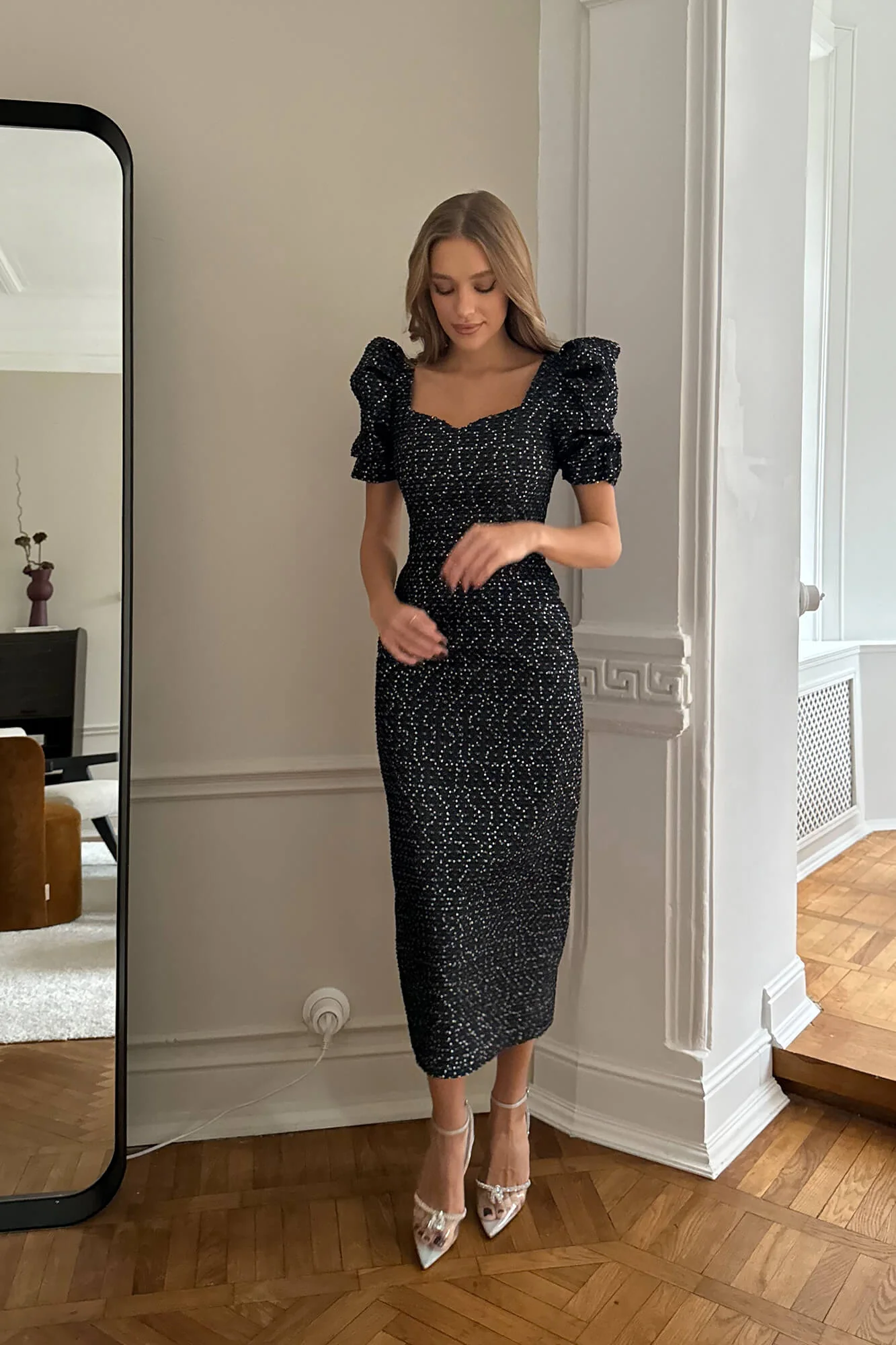 Sweetheart Denim Midi Dress