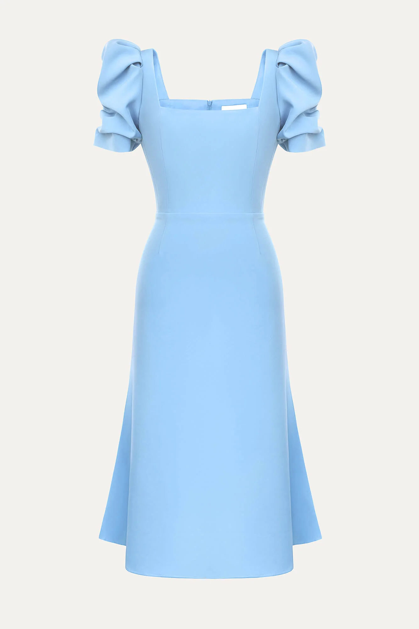 Godet Silhouette Square Neck Midi Dress