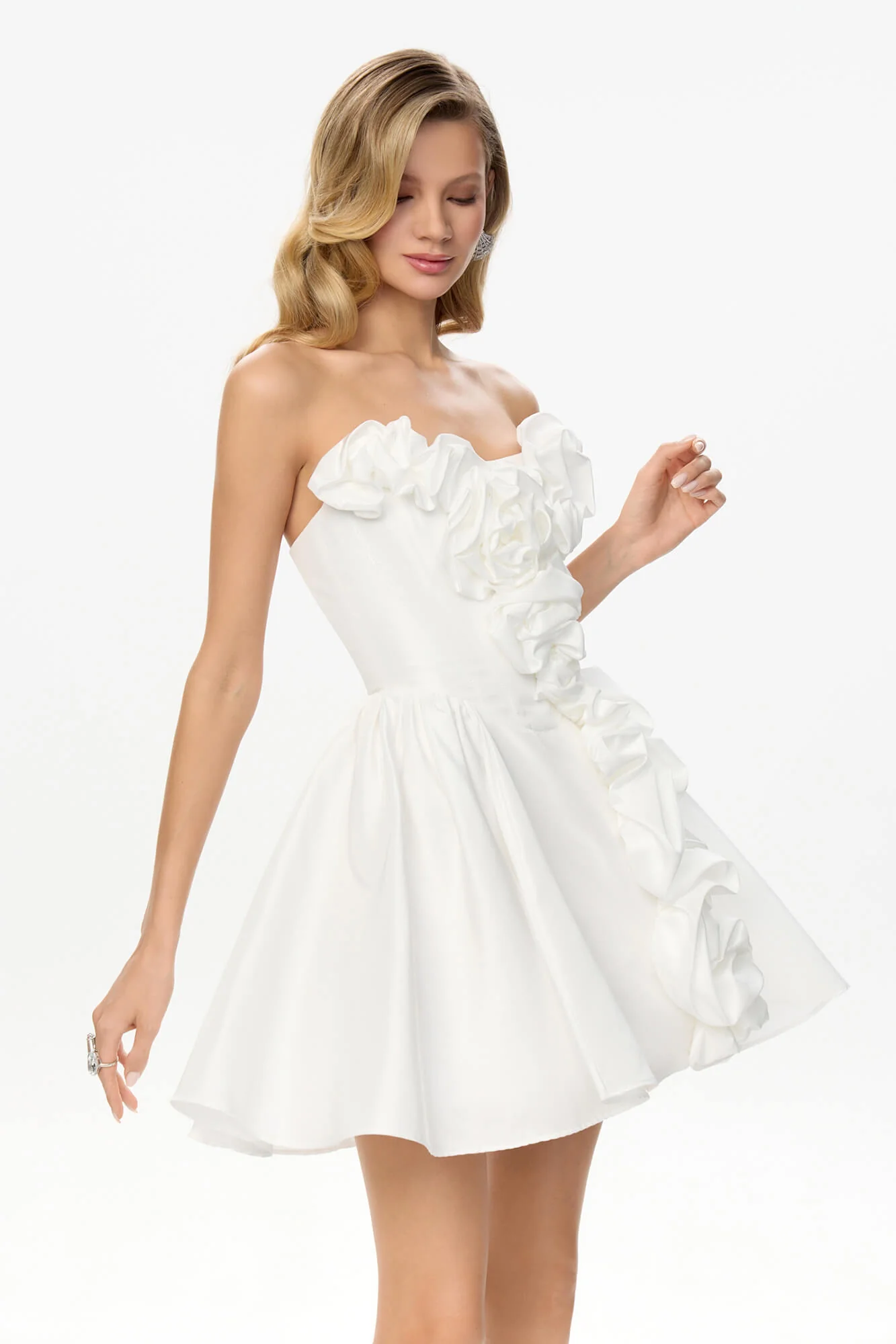 Mini Dress With Corset And Gathering