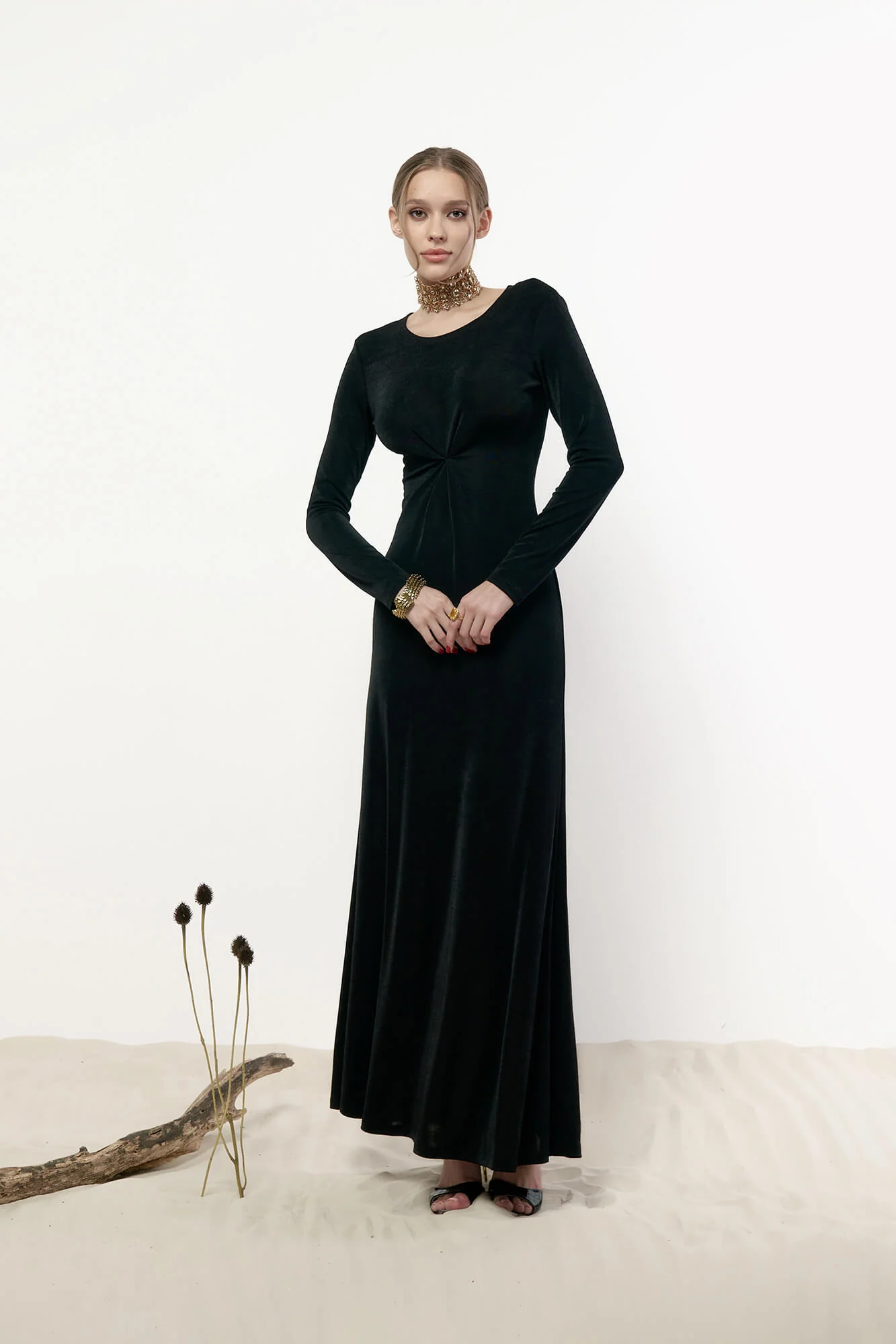 Knitted Long Sleeve Maxi Dress