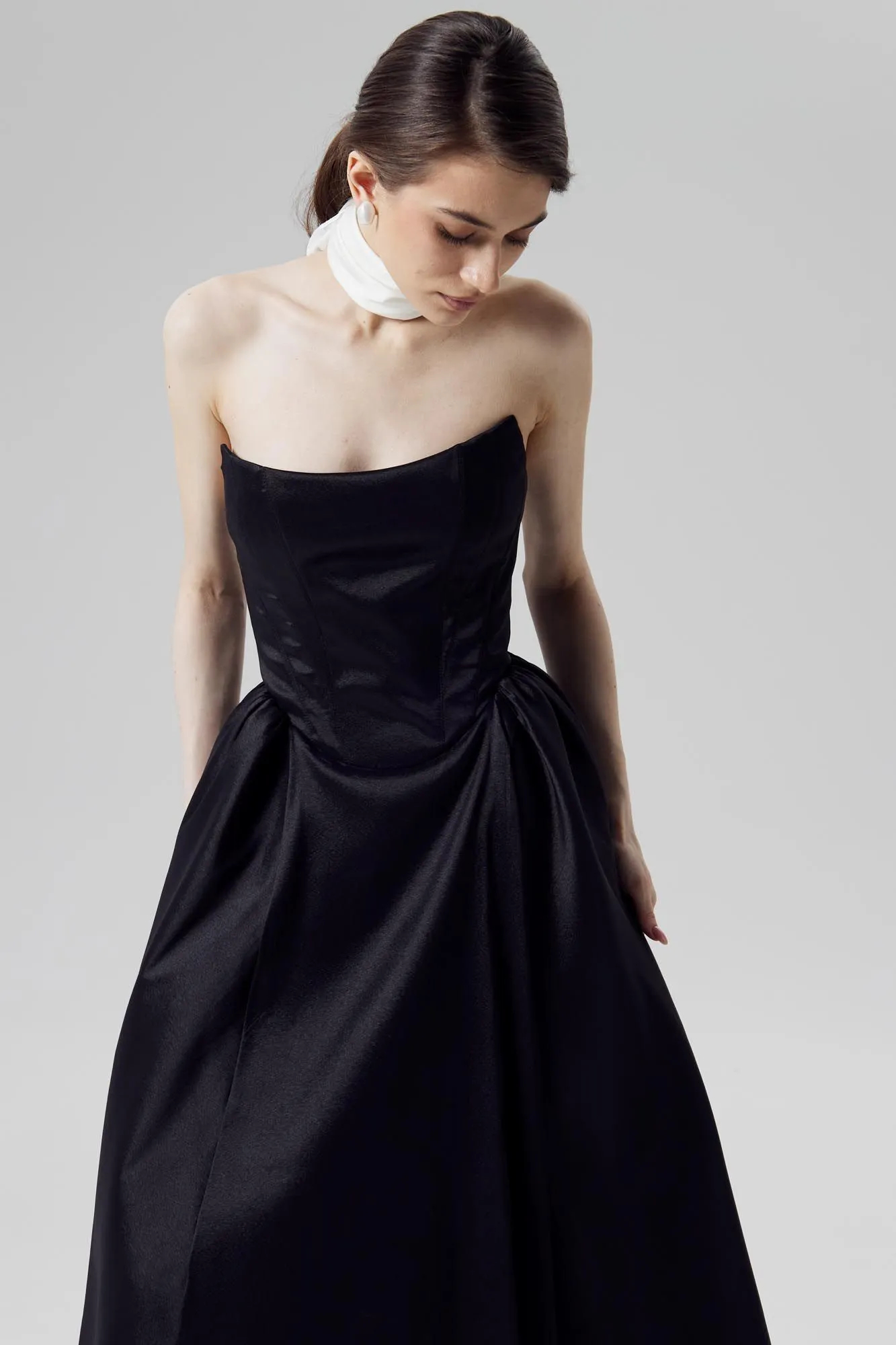 Tuck Corset Top Midi Dress