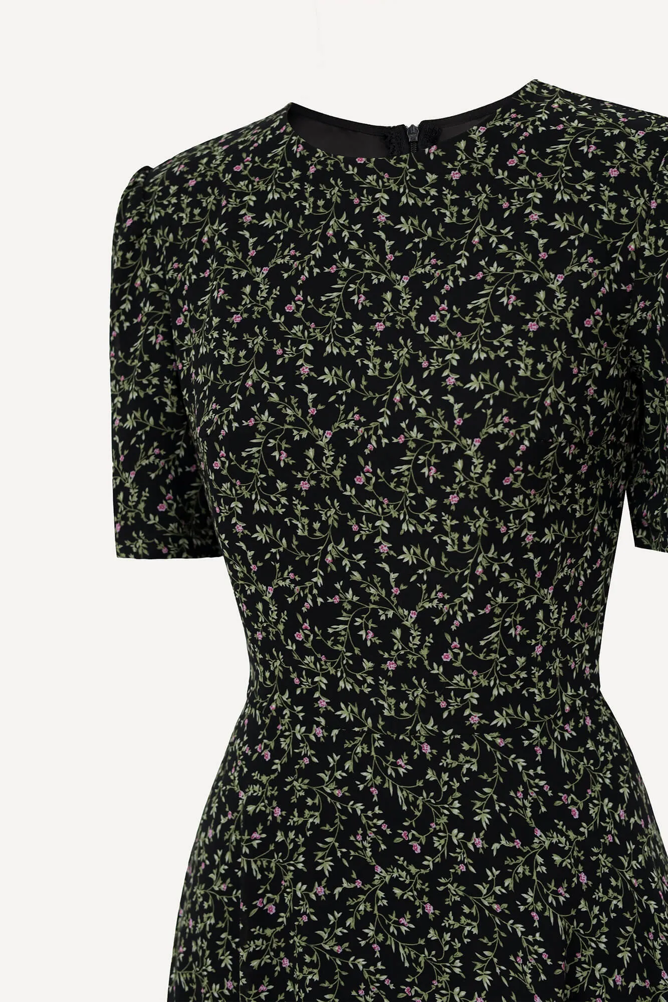 Short Sleeve Floral Midi Dress