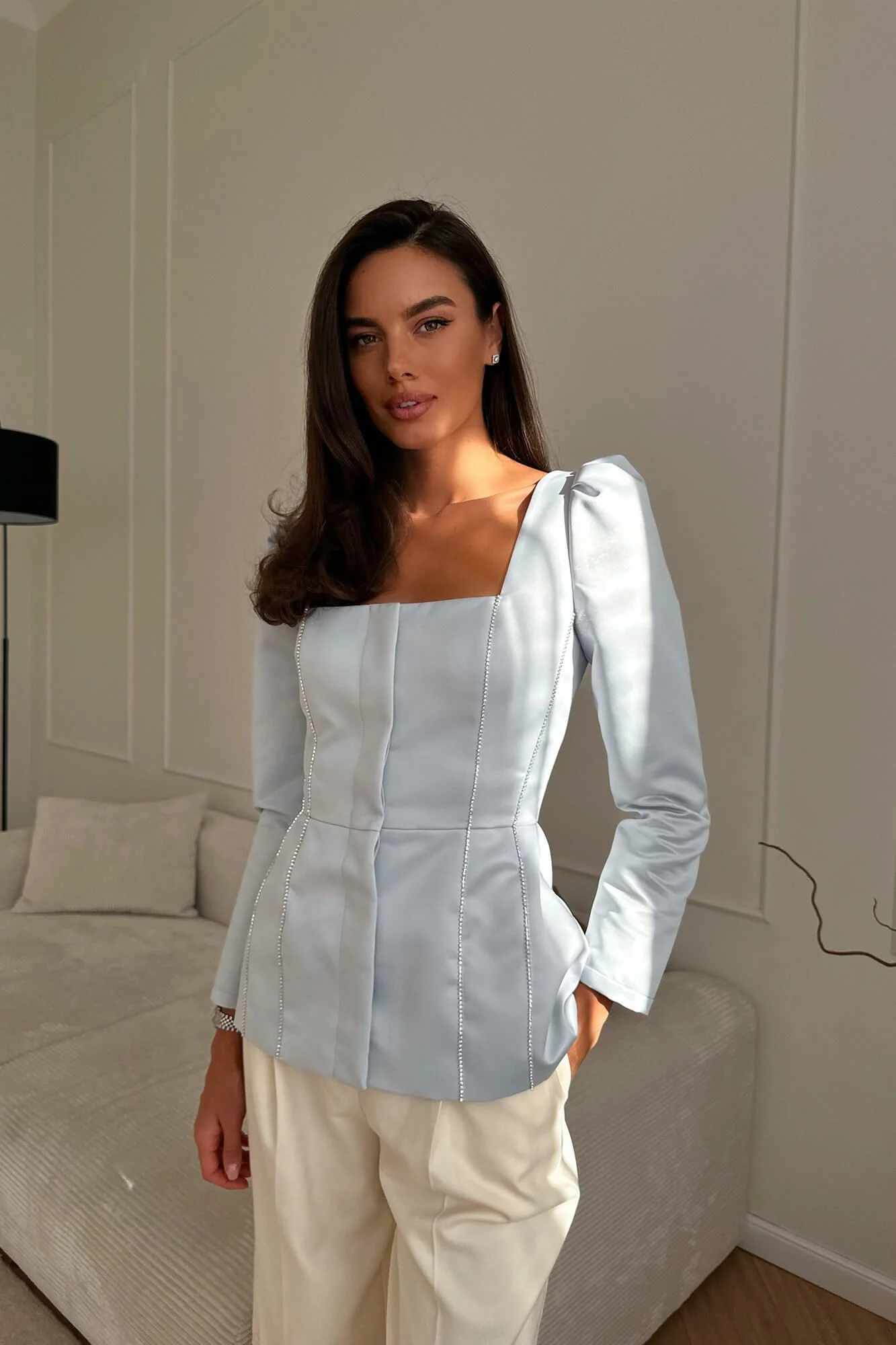 Satin Decorated Top