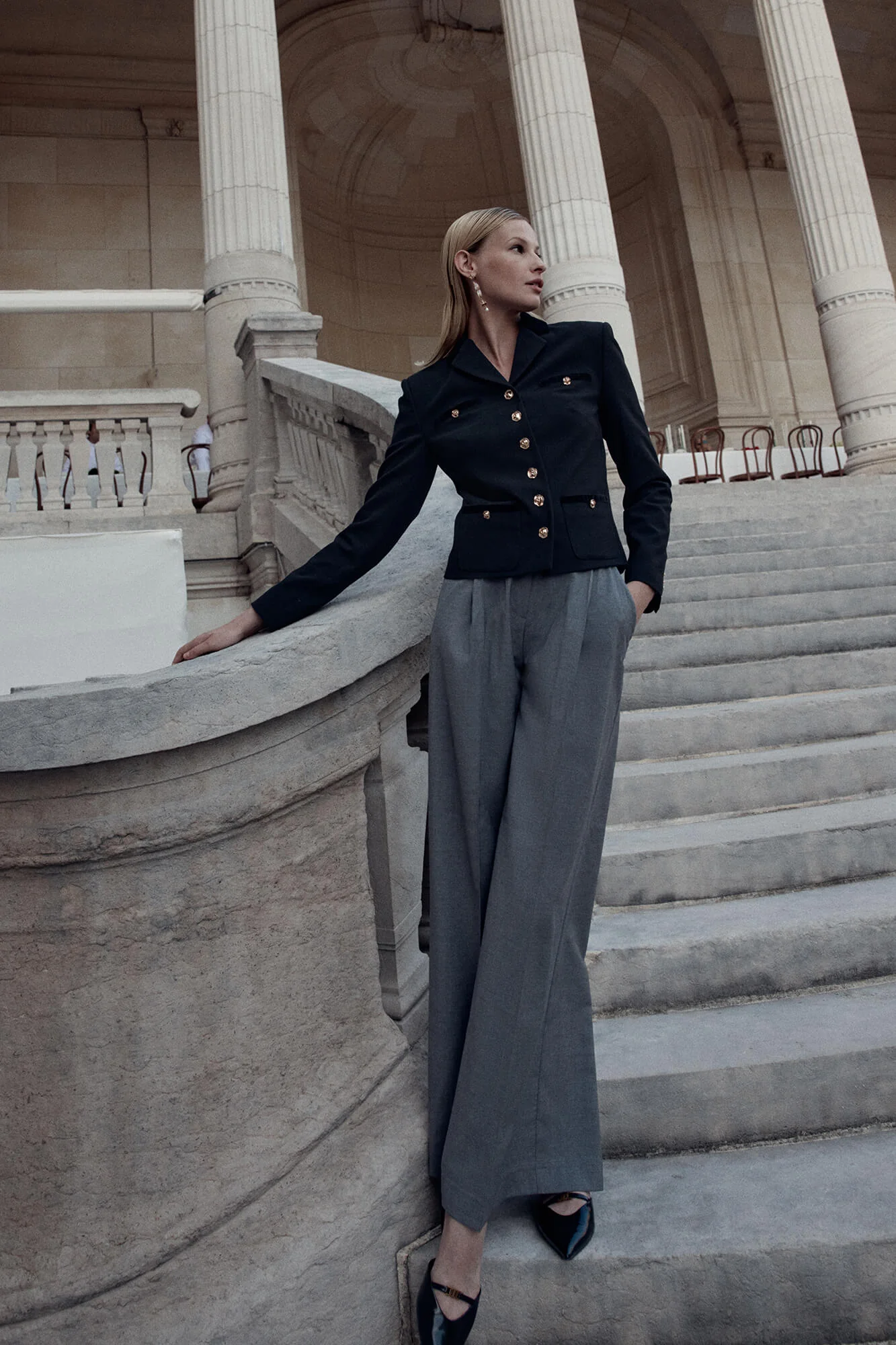 Pleated Wide Leg Trousers